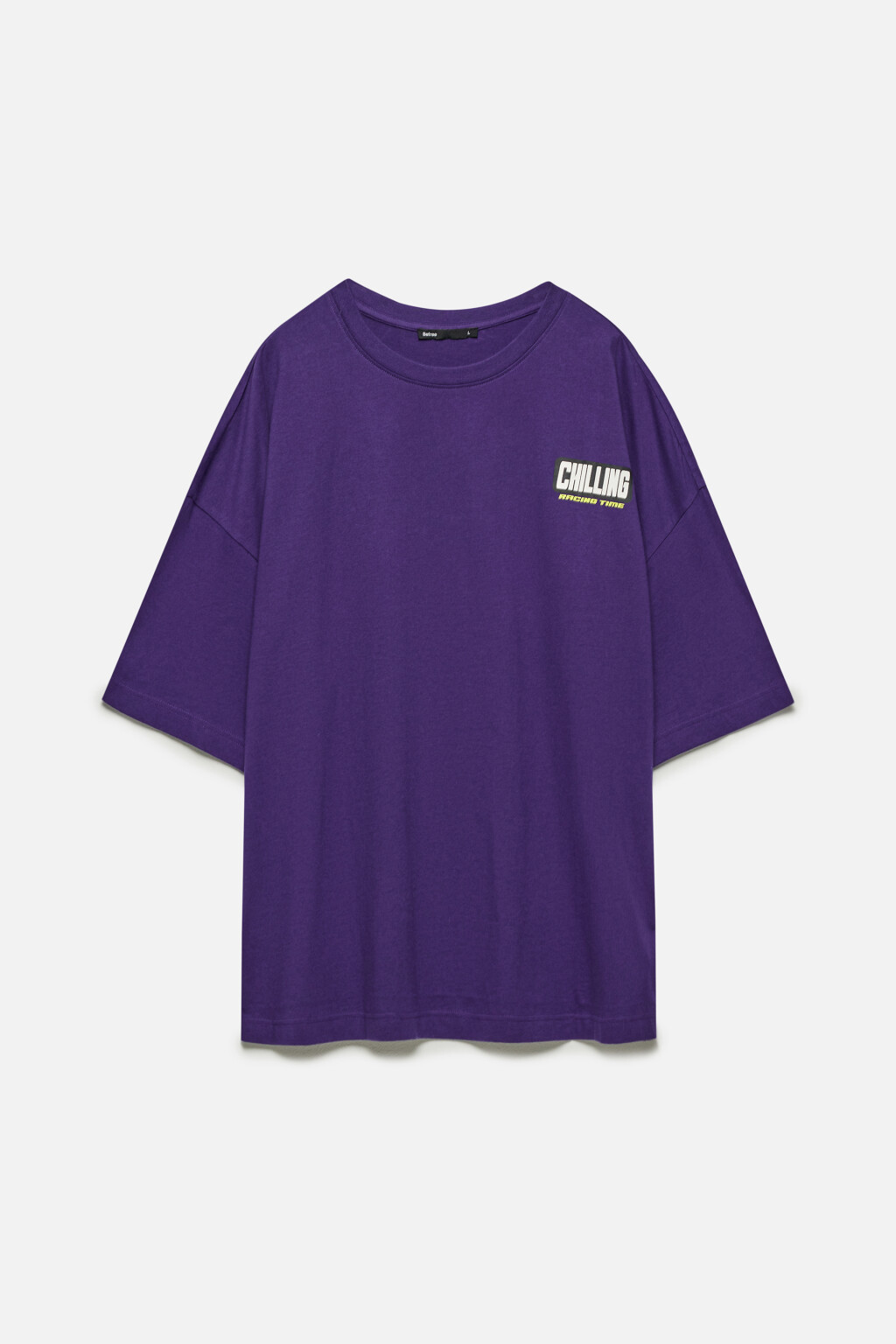 Футболка oversize хлопковая с принтом - цвет фиолетовый - 8