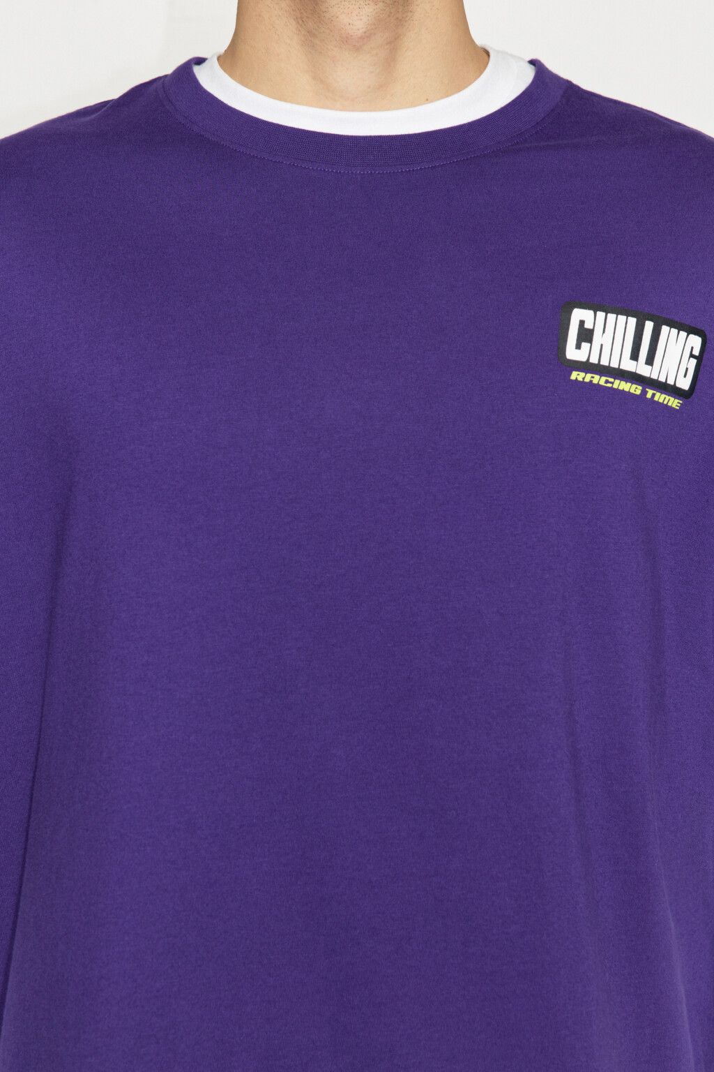 Футболка oversize хлопковая с принтом - цвет фиолетовый - 6