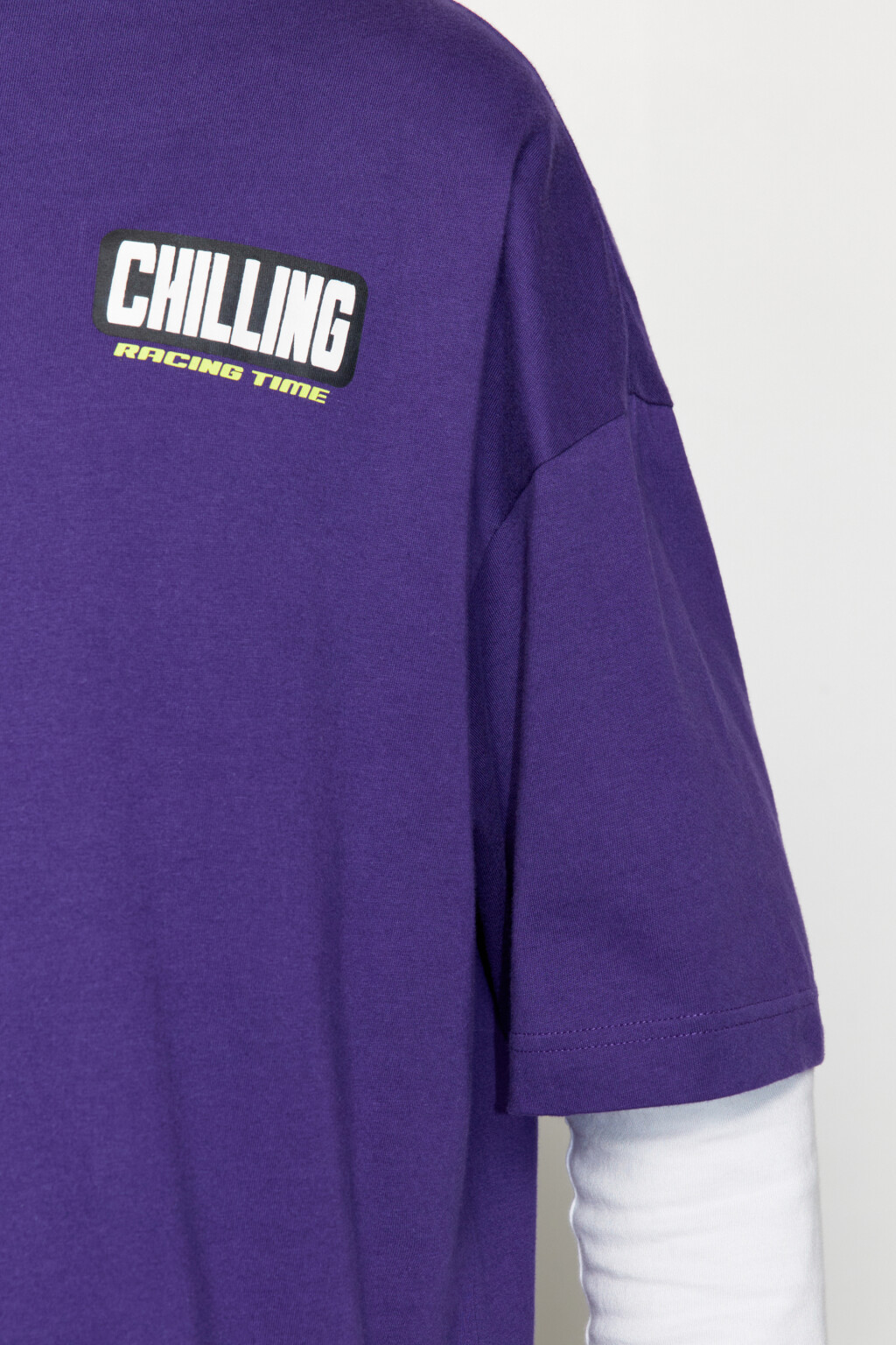 Футболка oversize хлопковая с принтом - цвет фиолетовый - 7