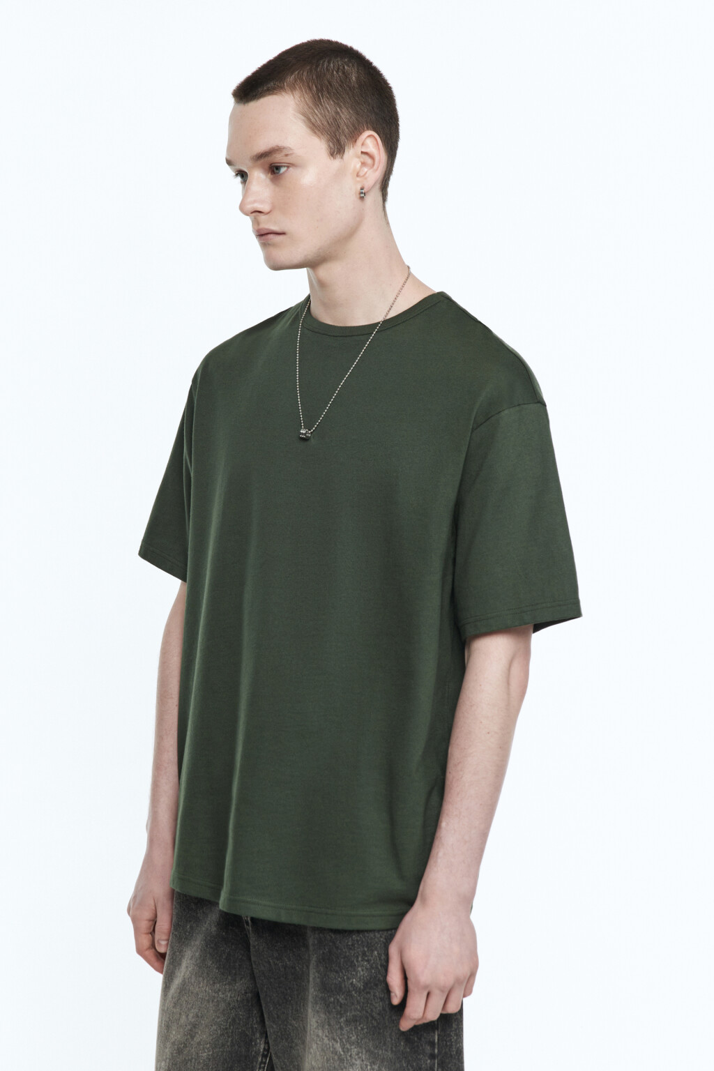Футболка прямая базовая - цвет зеленый - 3