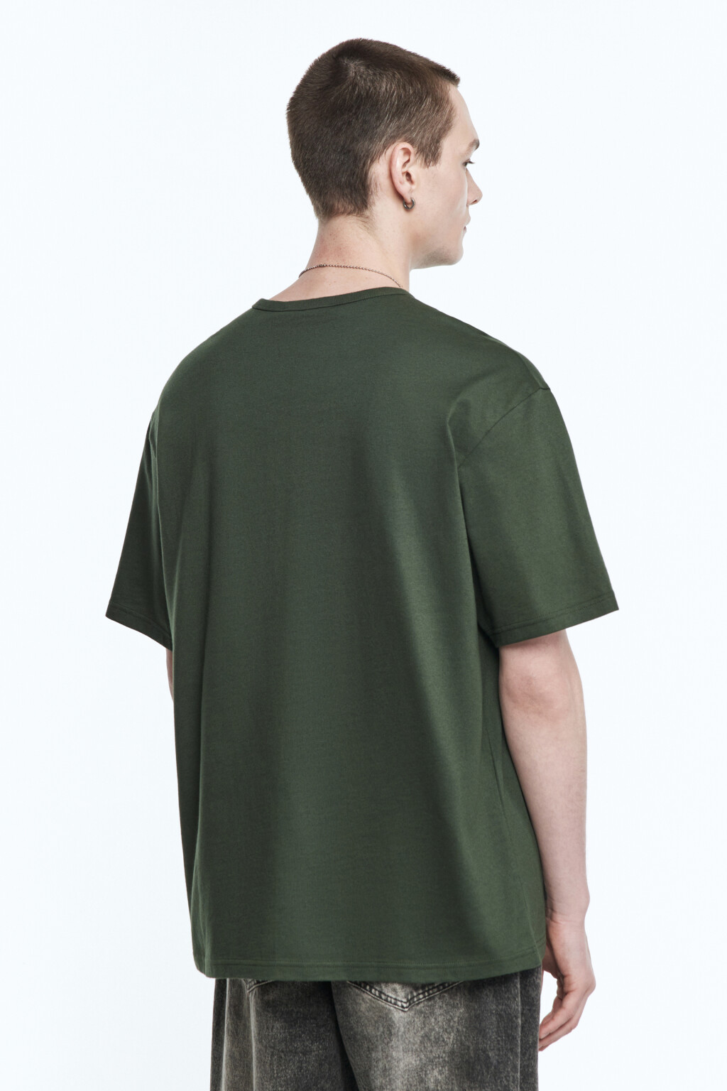 Футболка прямая базовая - цвет зеленый - 4