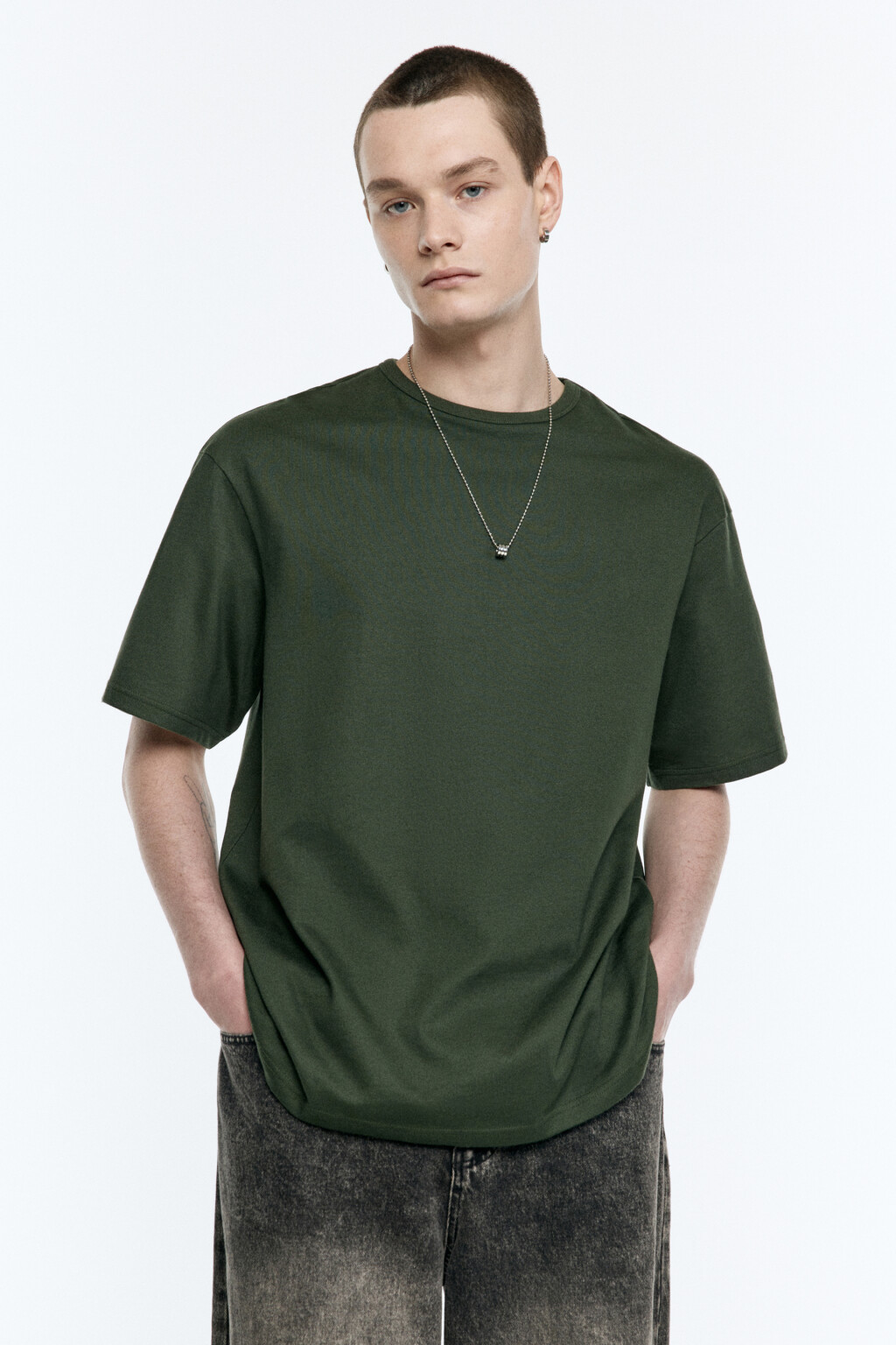 Футболка прямая базовая - цвет зеленый - 5