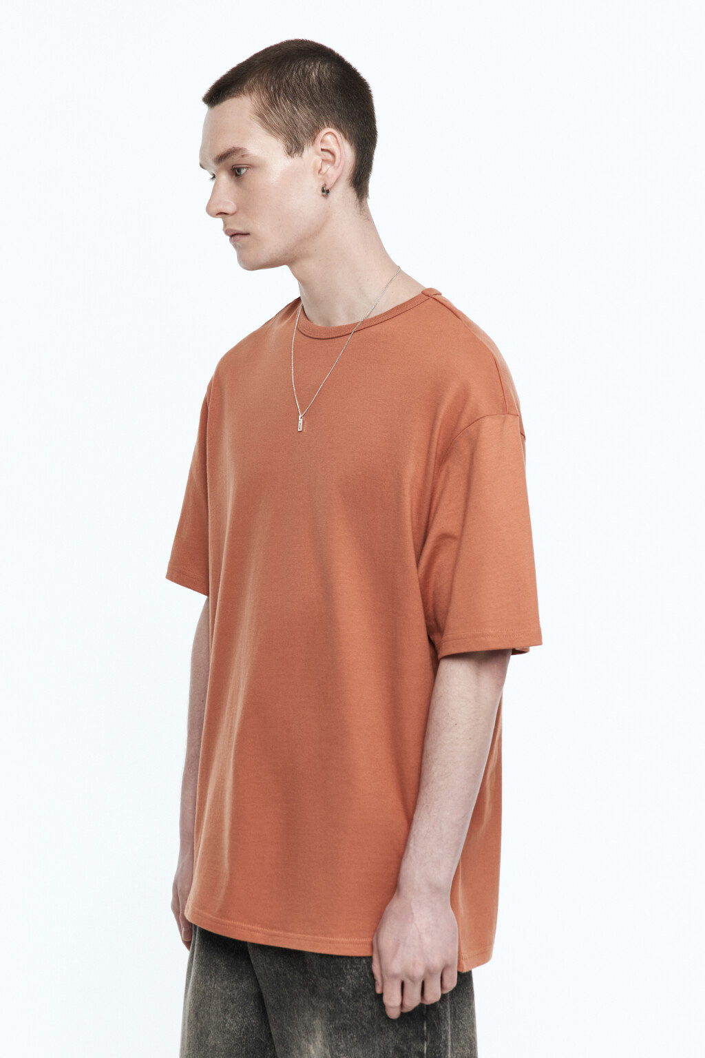 Футболка прямая базовая - цвет коричневый - 3