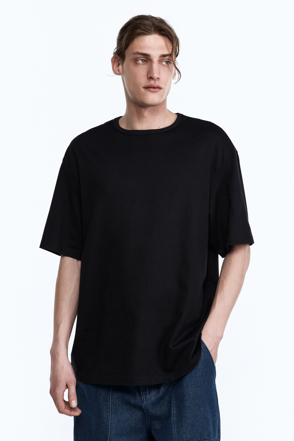 Футболка прямая базовая - цвет черный - 2