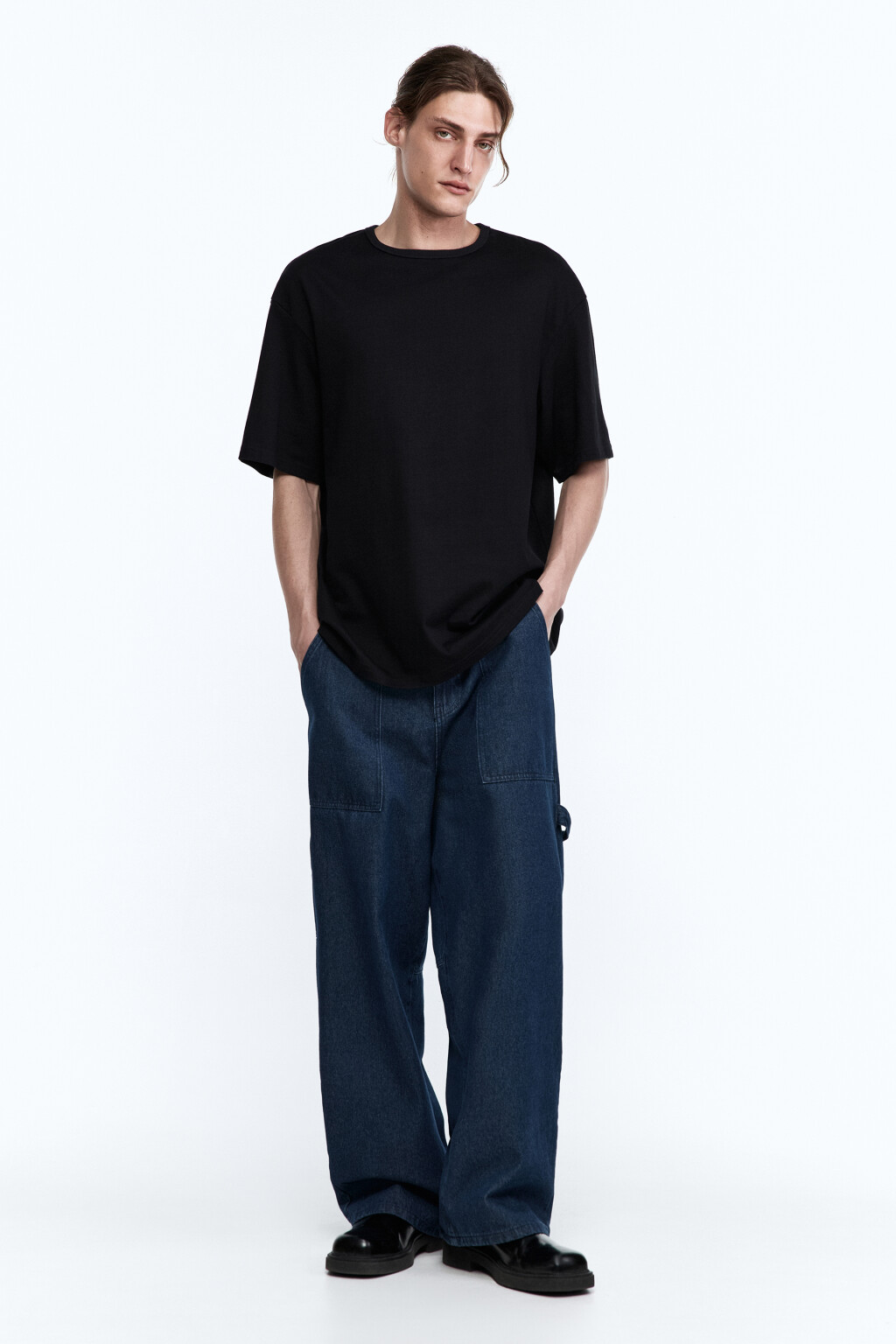 Футболка прямая базовая - цвет черный - 5