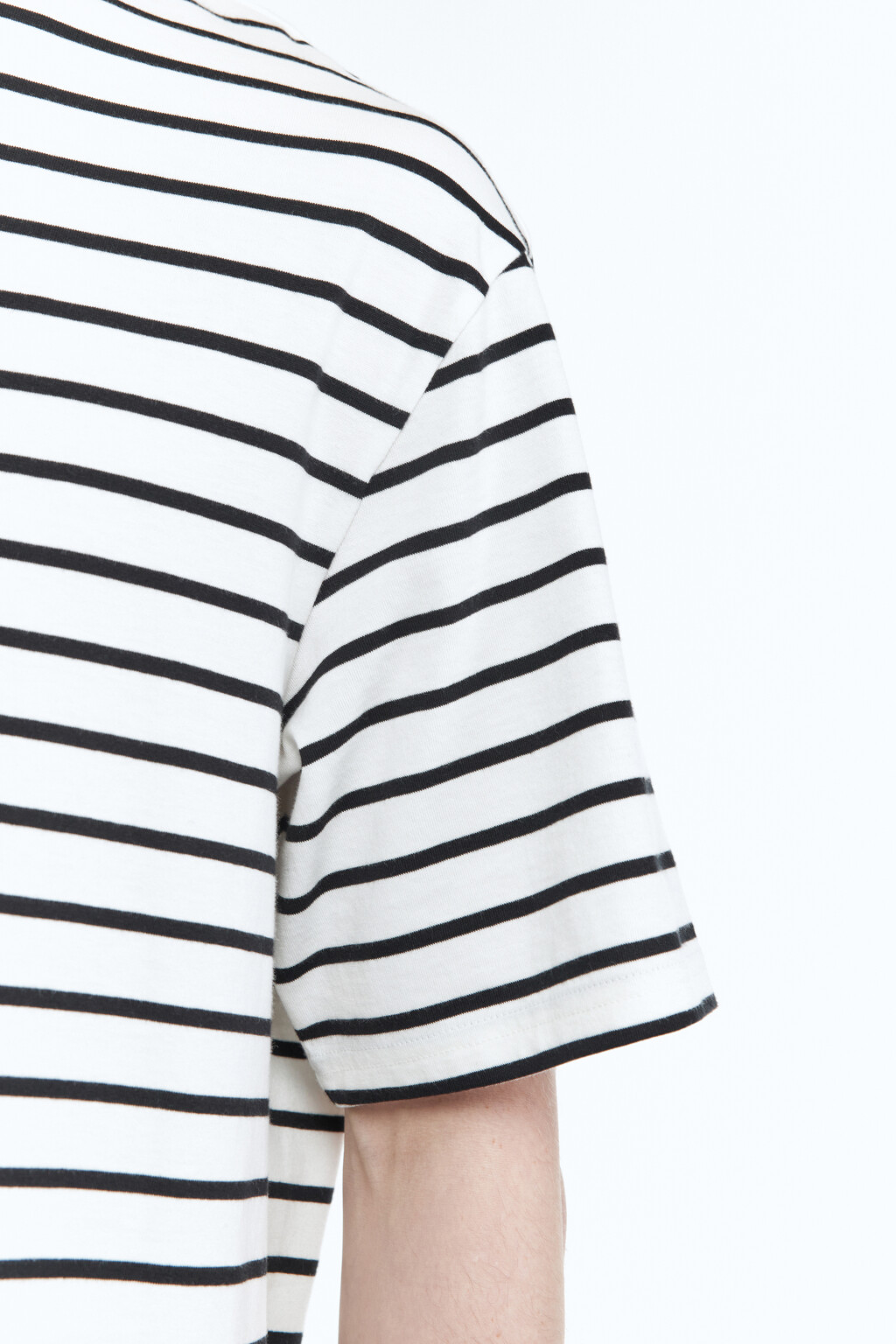 Футболка прямая с принтом в полоску - цвет белый - 7