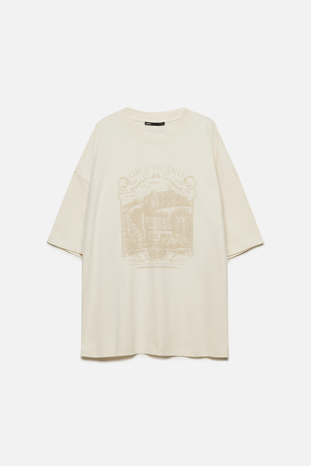 Футболка oversize с принтом - цвет бежевый - 10