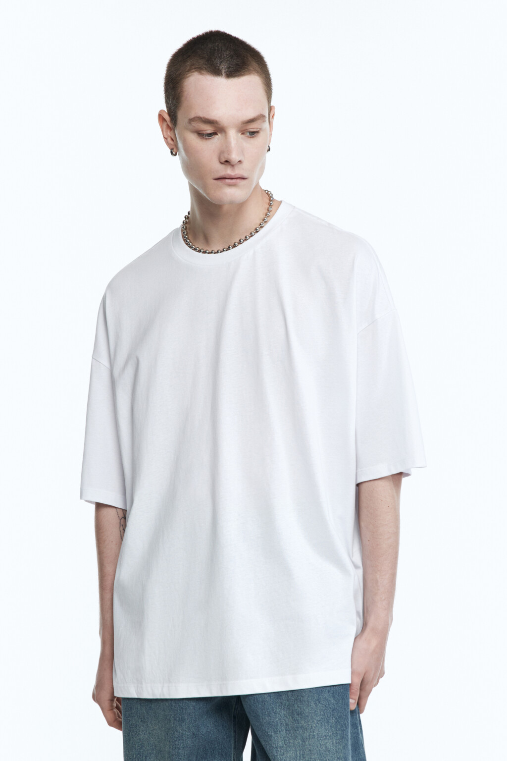 Футболка oversize хлопковая - цвет белый - 2