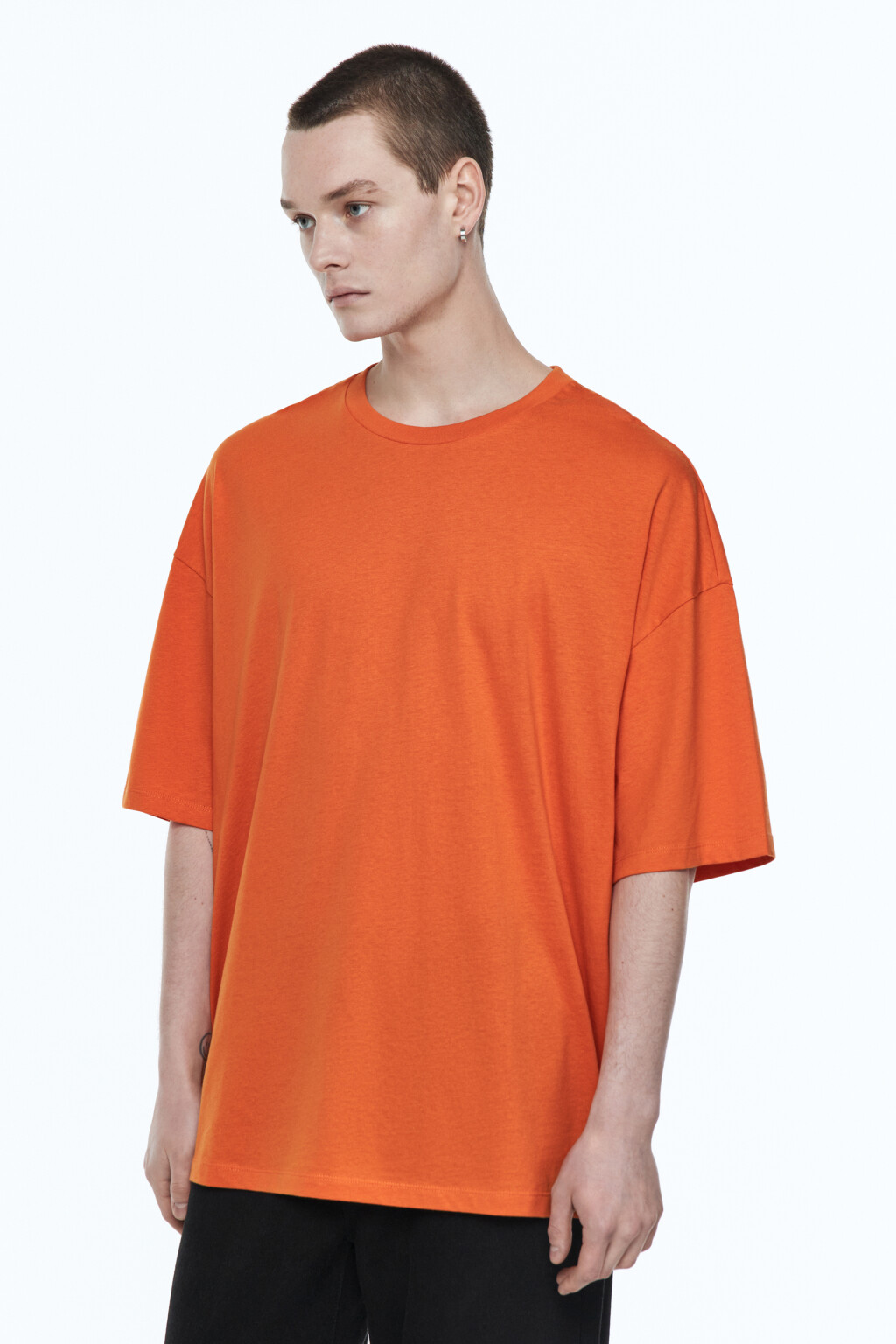 Футболка oversize хлопковая - цвет оранжевый - 3