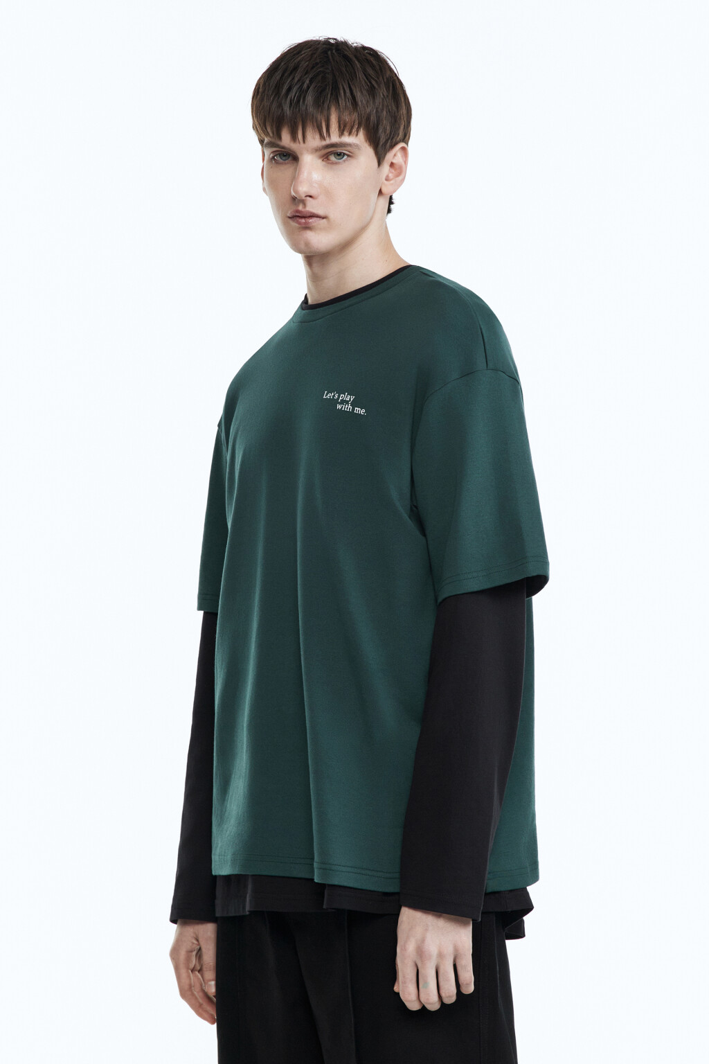 Футболка прямая хлопковая с принтом - цвет зеленый - 5