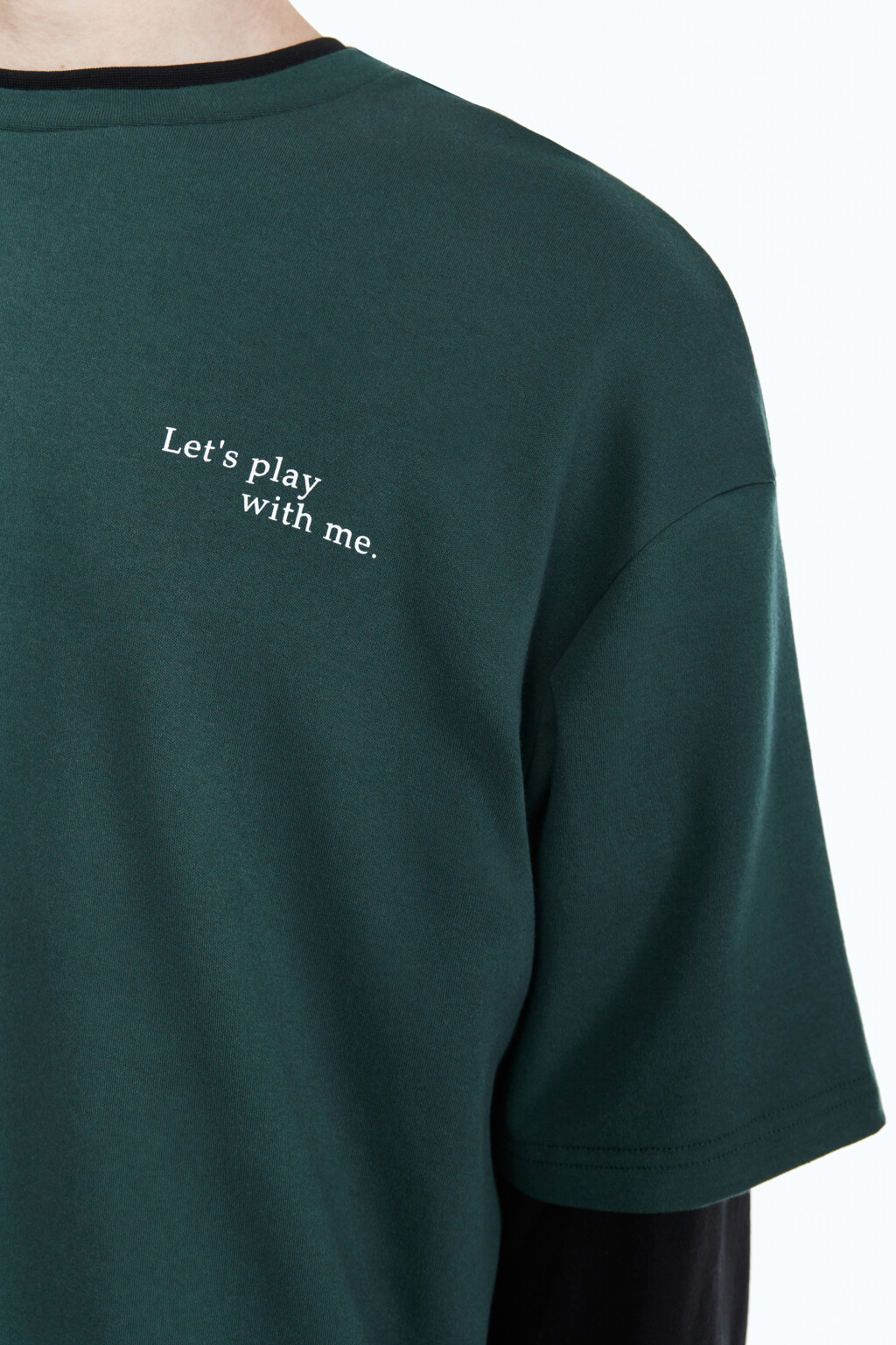 Футболка прямая хлопковая с принтом - цвет зеленый - 8