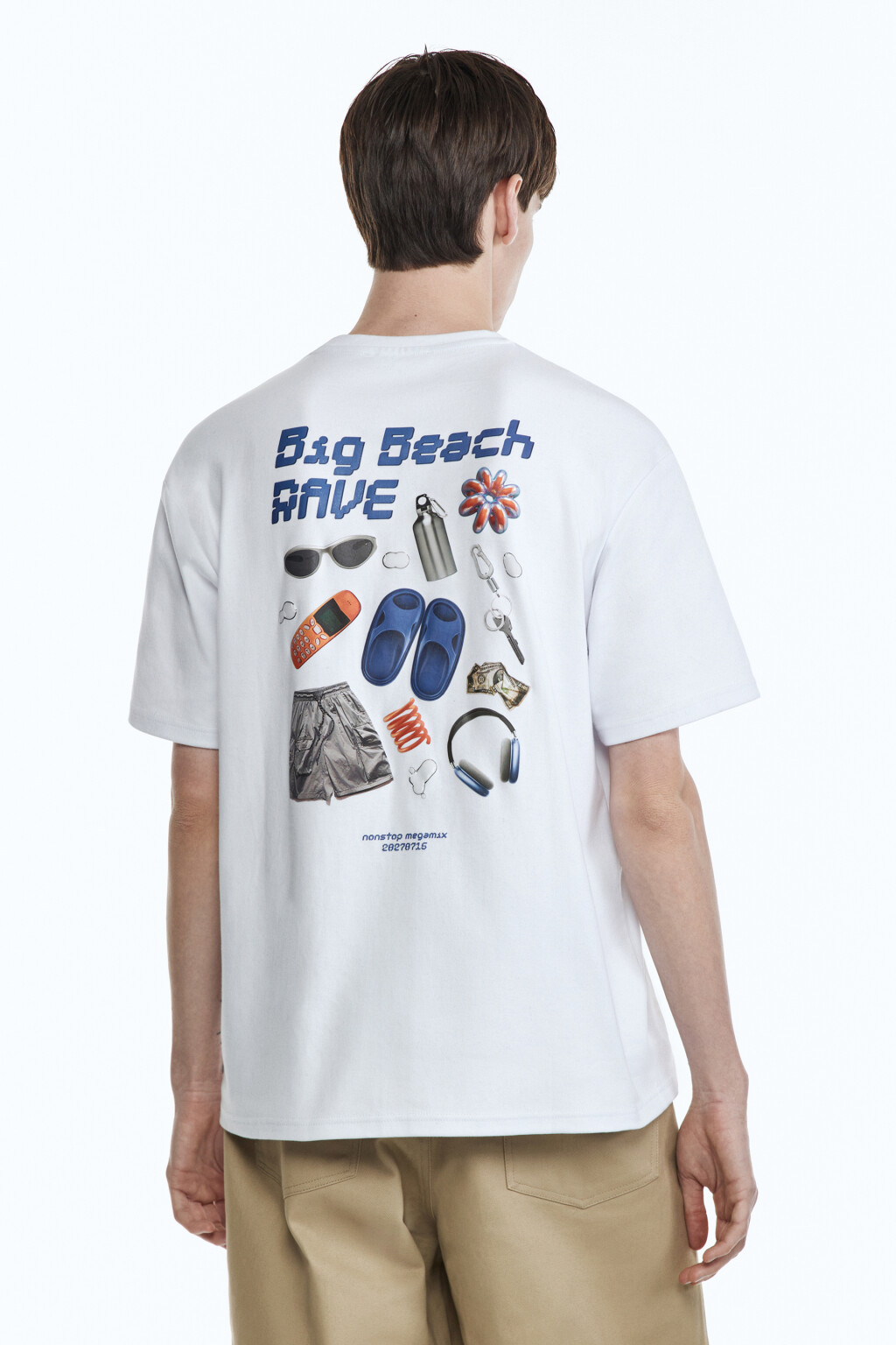 Футболка прямая хлопковая с принтом - цвет бежевый - 5