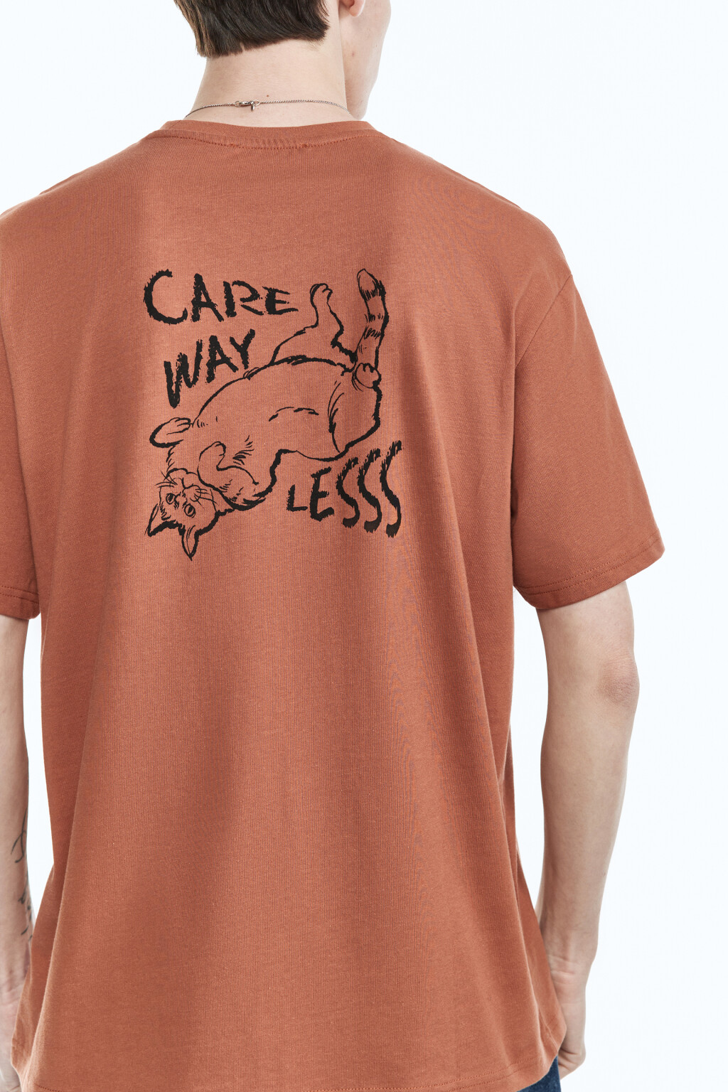 Футболка прямая с принтом - цвет коричневый - 6