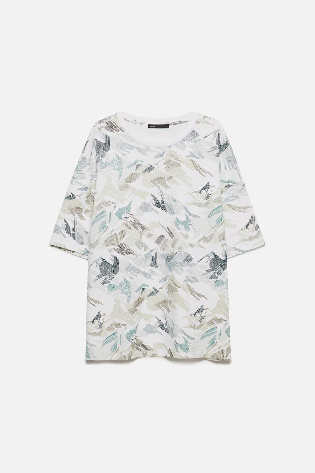Футболка oversize с принтом-абстракцией - цвет белый - 8
