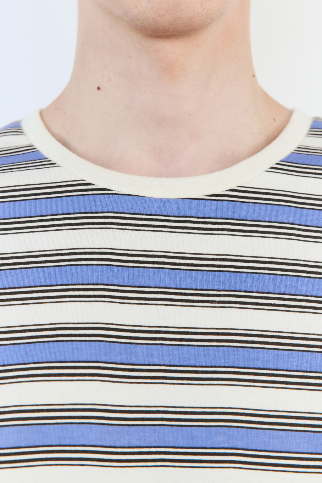 Футболка oversize с принтом в полоску - цвет синий - 6