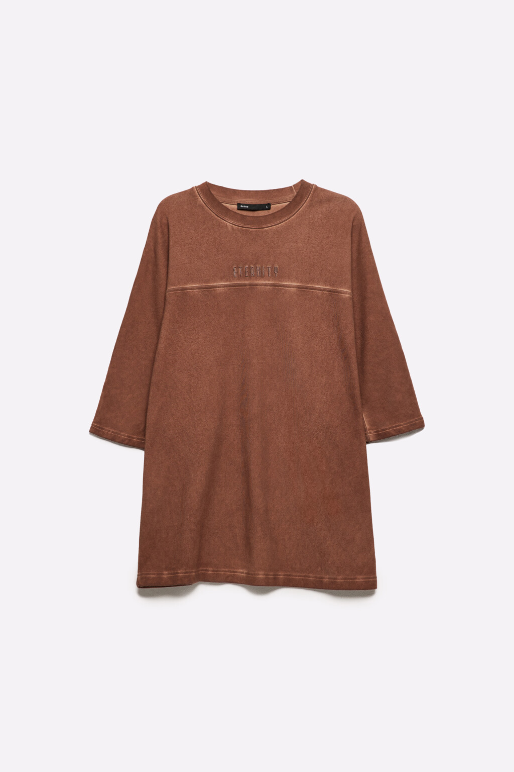 Футболка oversize с состаренным эффектом и принтом - цвет коричневый - 9