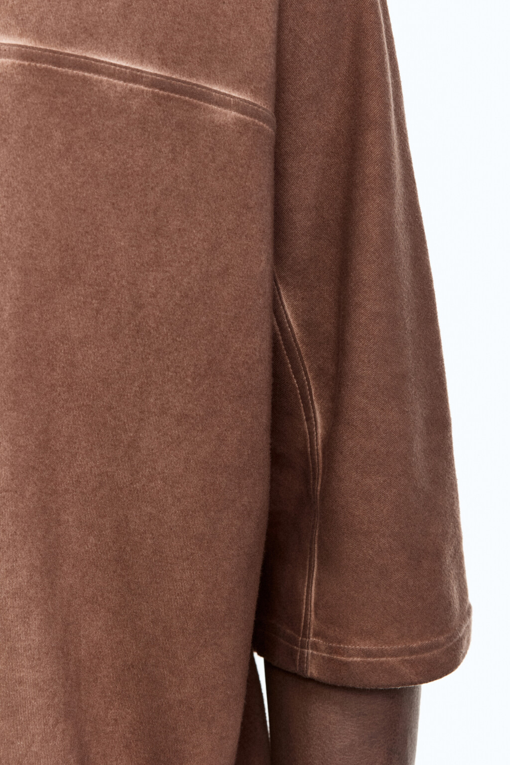 Футболка oversize с состаренным эффектом и принтом - цвет коричневый - 8