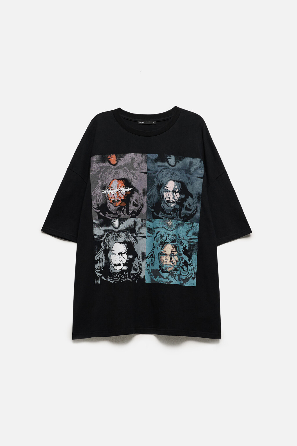 Футболка oversize с принтом-абстракцией - цвет черный - 8