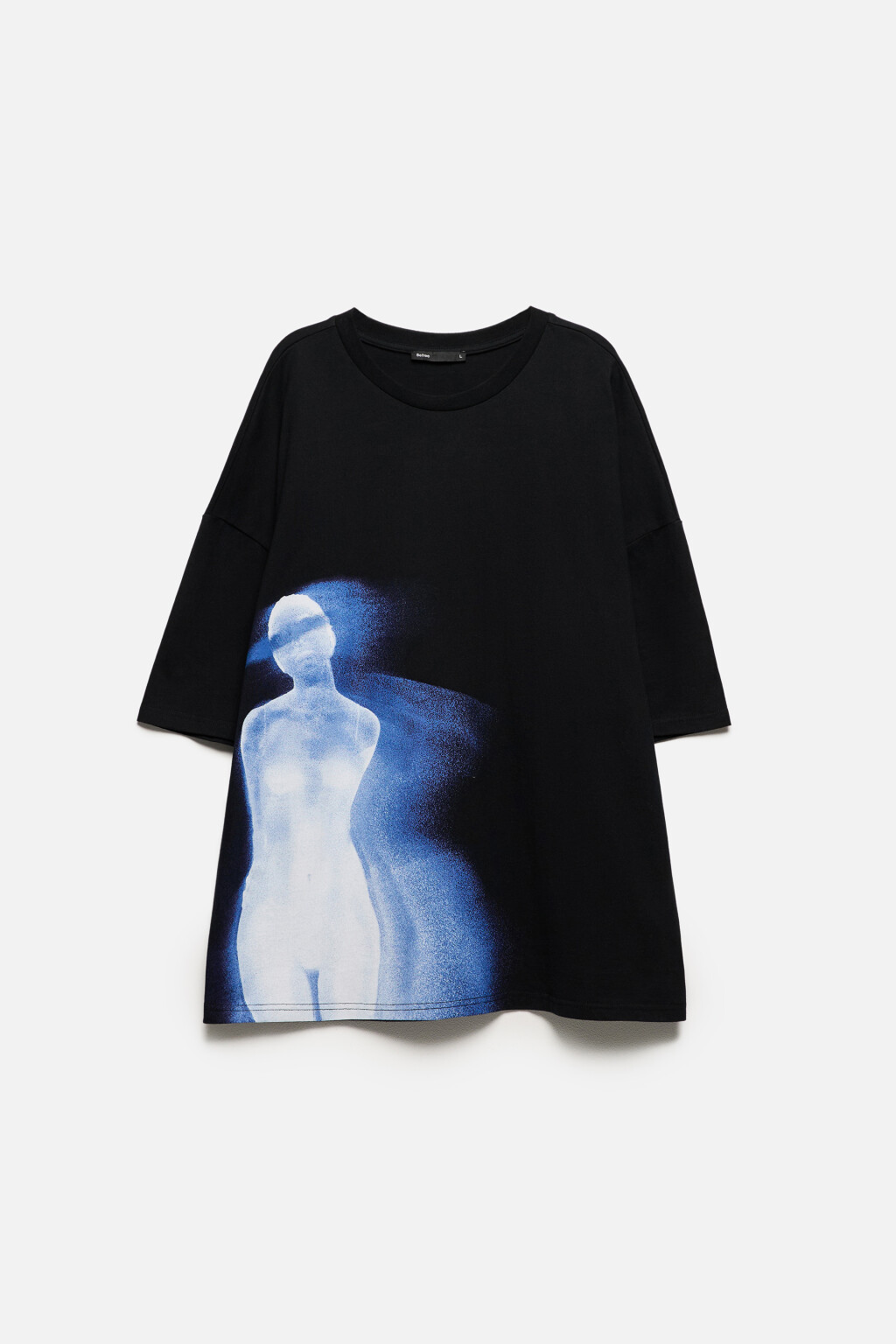 Футболка oversize с принтом-абстракцией - цвет черный - 8