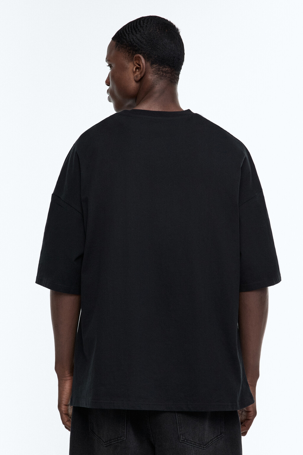 Футболка oversize с принтом-абстракцией - цвет черный - 5