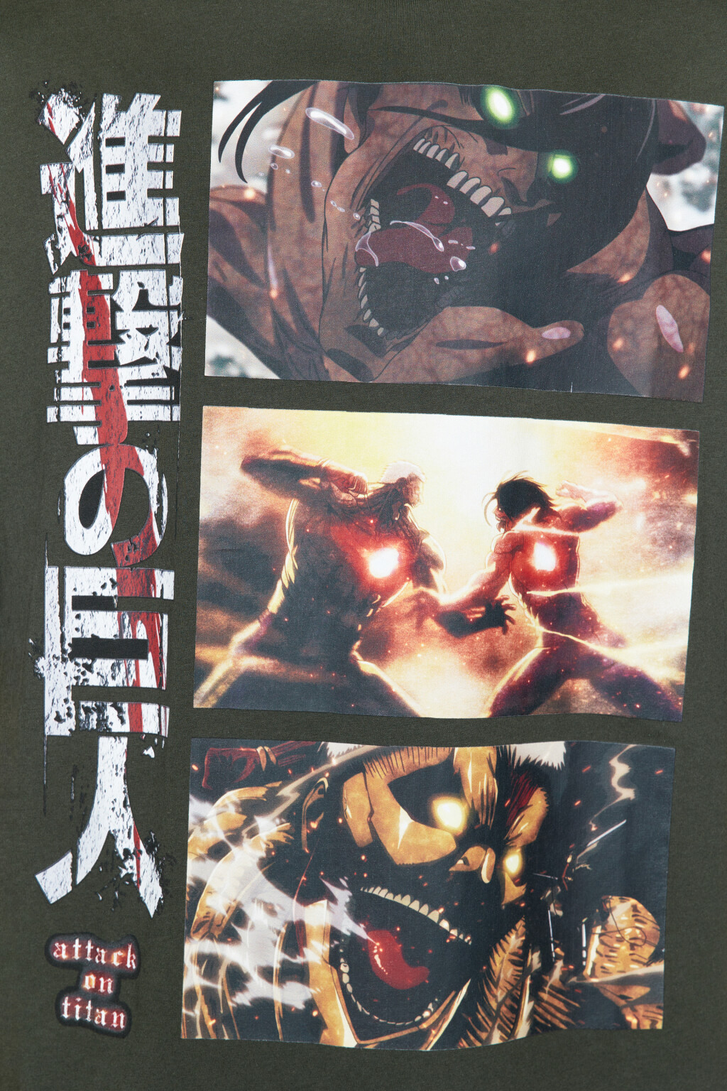 Футболка свободная с принтом Атака титанов - цвет зеленый - 7