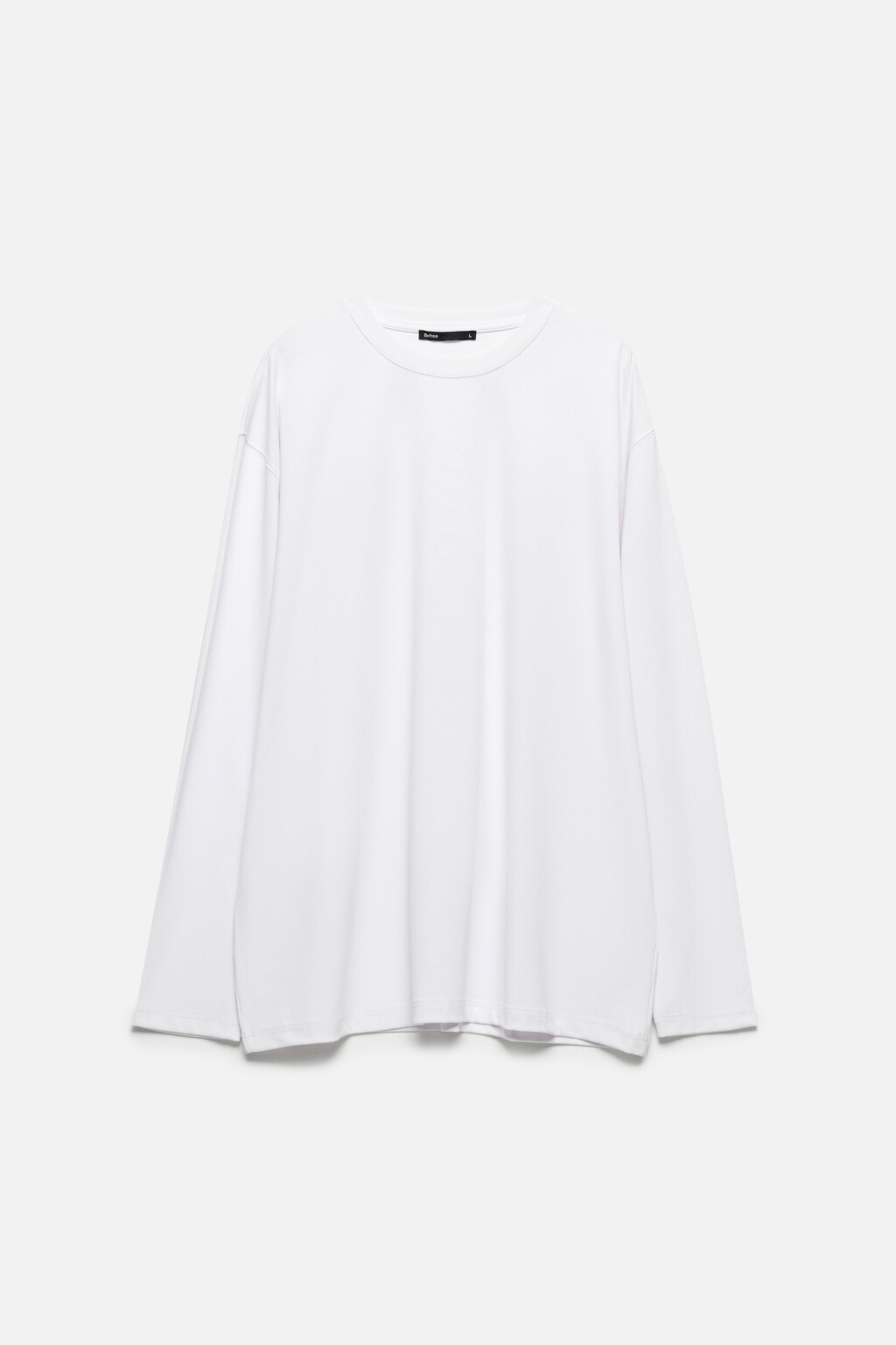 Лонгслив свободный в рубчик - цвет белый - 8