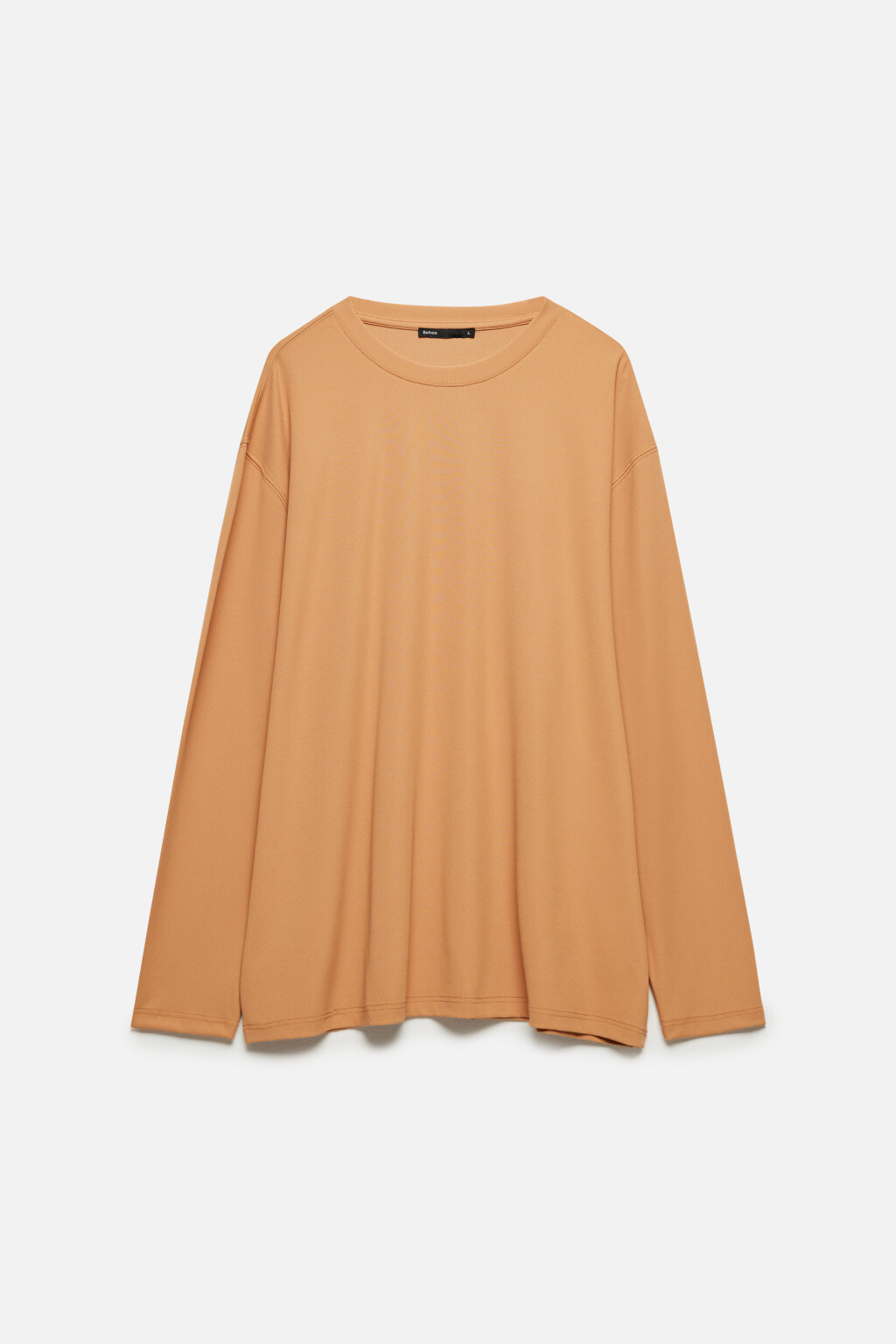 Лонгслив свободный в рубчик - цвет коричневый - 8