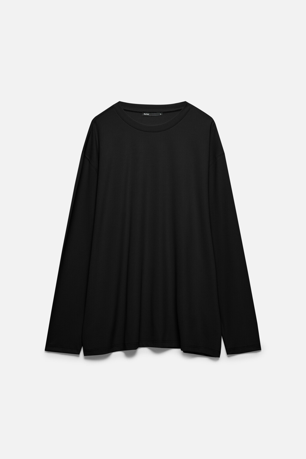Лонгслив свободный в рубчик - цвет черный - 8