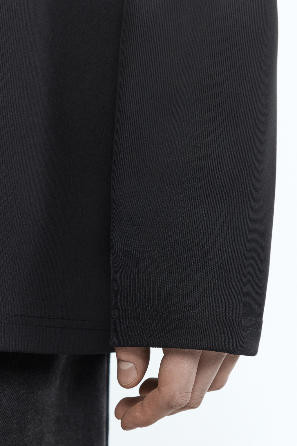 Лонгслив свободный в рубчик - цвет черный - 7