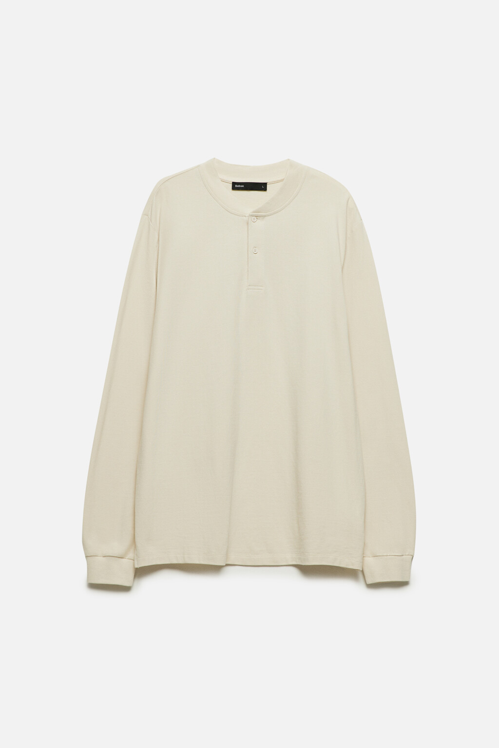 Лонгслив хлопковый с застежкой на груди - цвет бежевый - 9