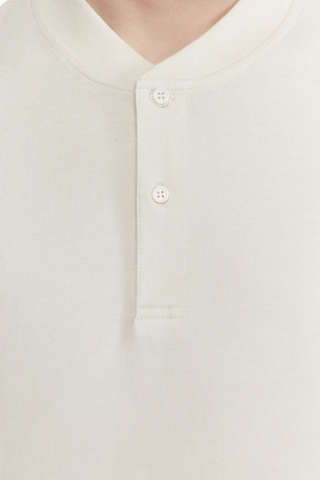 Лонгслив хлопковый с застежкой на груди - цвет бежевый - 7