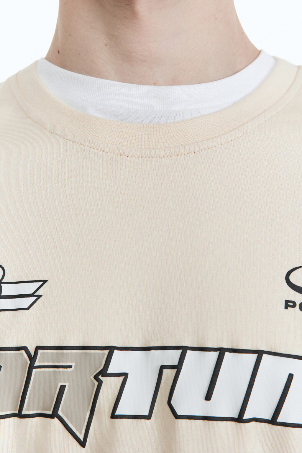 Лонгслив oversize с гоночным принтом - цвет бежевый - 6