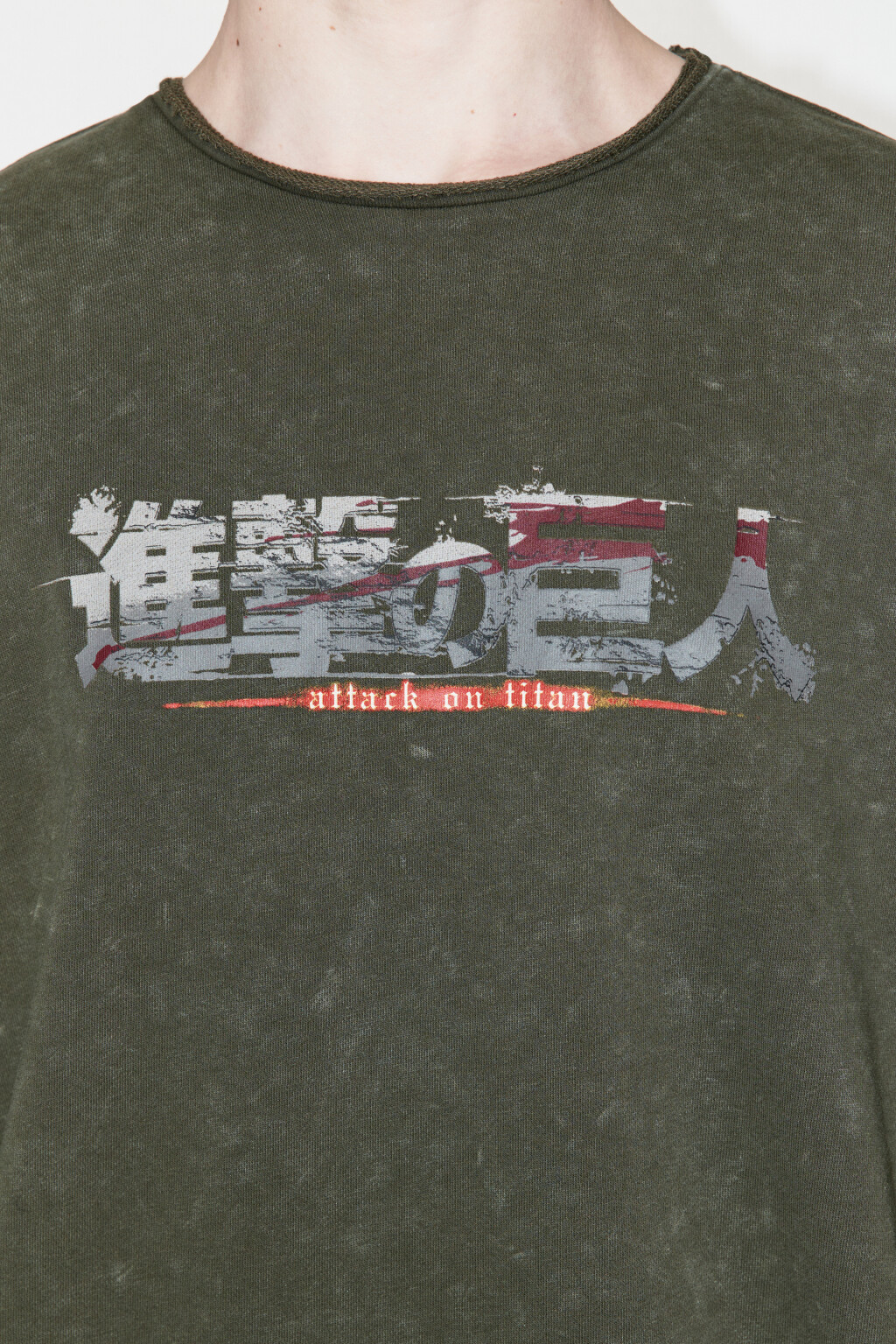 Лонгслив oversize с принтом Атака титанов - цвет зеленый - 7