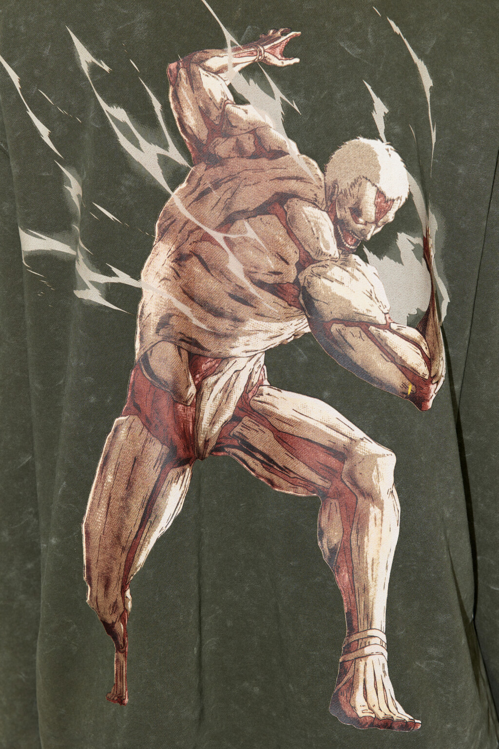 Лонгслив oversize с принтом Атака титанов - цвет зеленый - 8