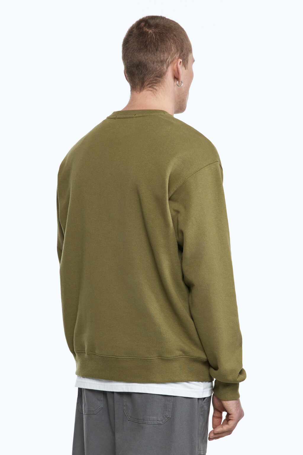 Свитшот oversize базовый утепленный - цвет зеленый - 5