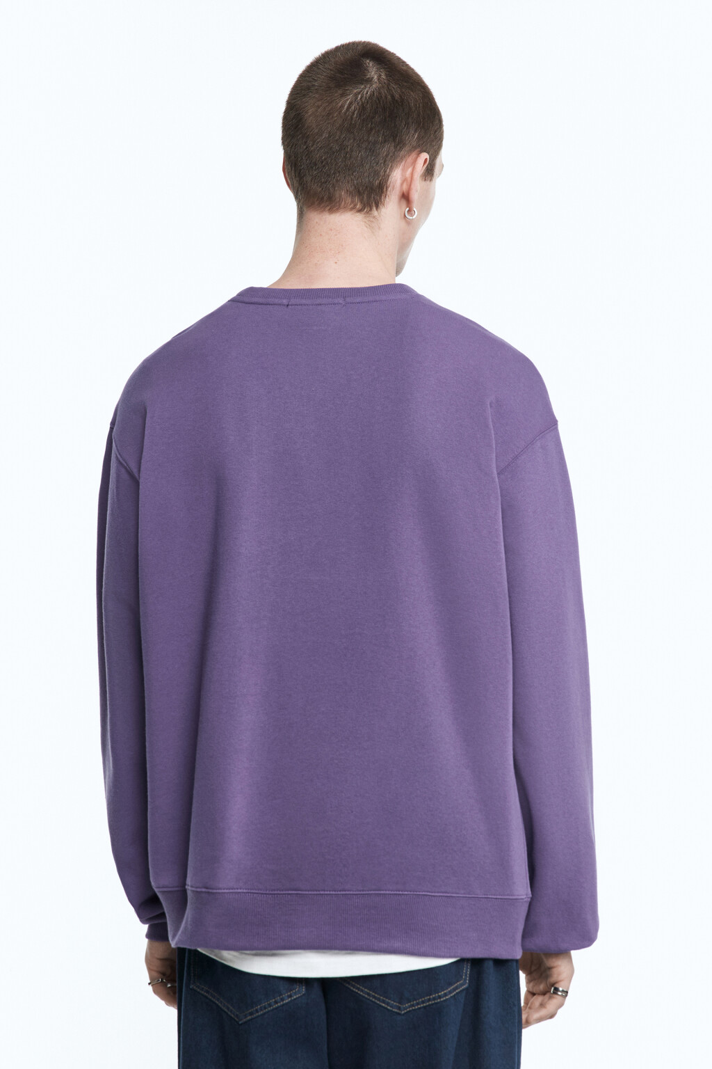 Свитшот oversize базовый утепленный - цвет фиолетовый - 4