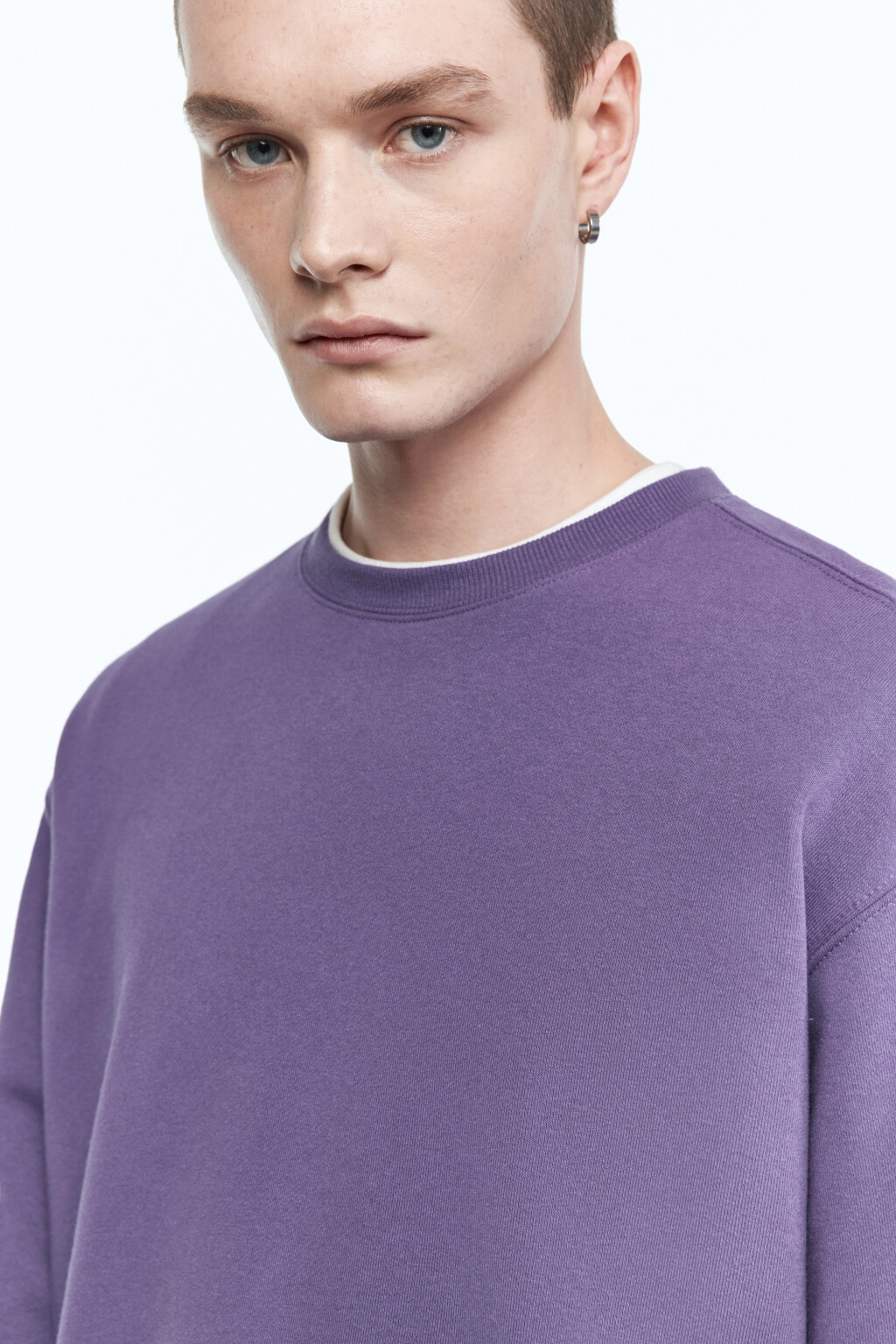 Свитшот oversize базовый утепленный - цвет фиолетовый - 6