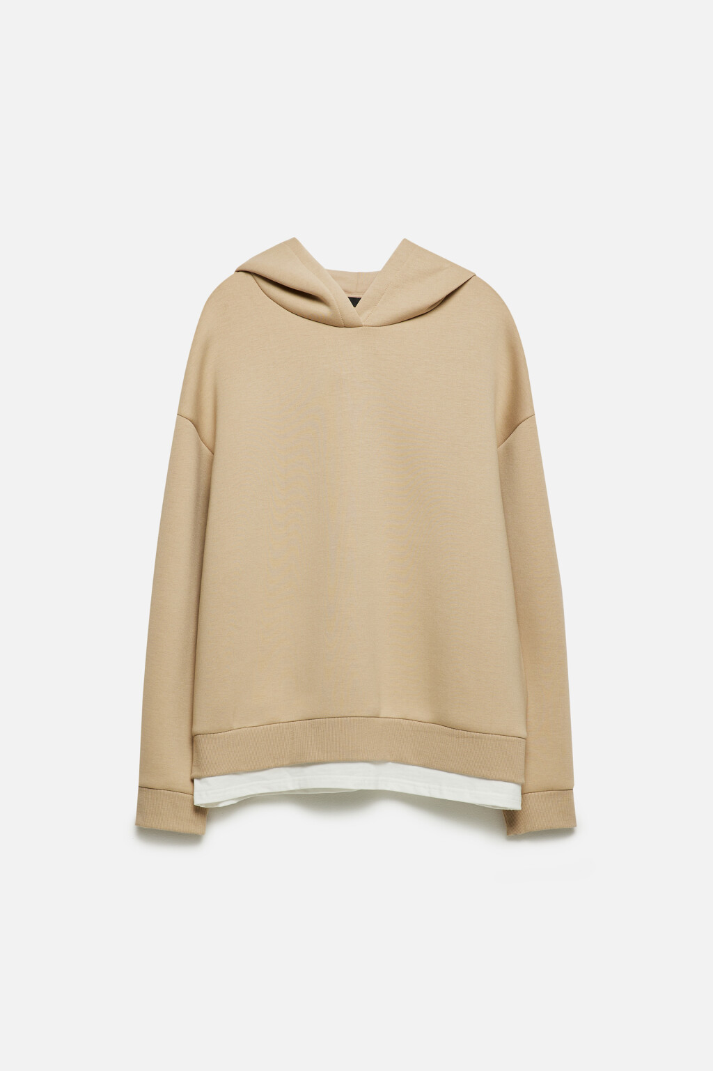 Худи oversize с имитацией футболки - цвет бежевый - 8