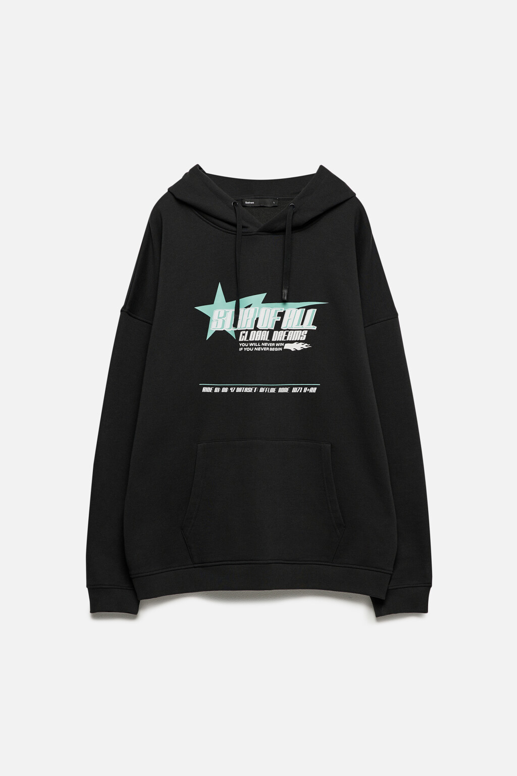 Худи oversize утепленная с принтом - цвет серый - 10