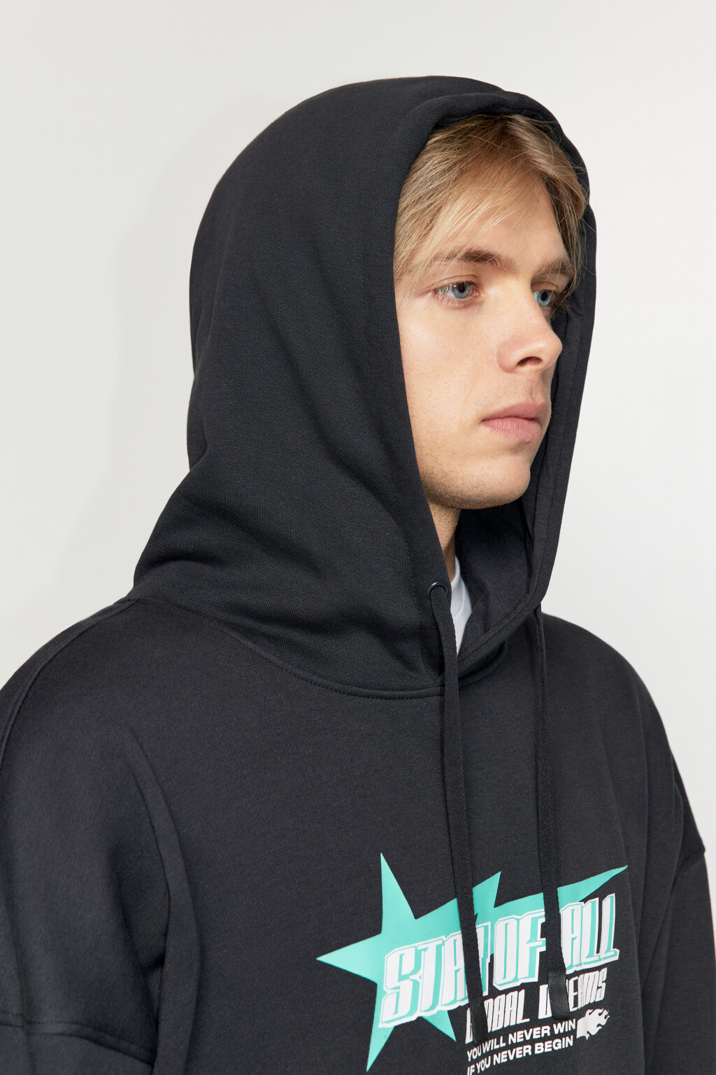 Худи oversize утепленная с принтом - цвет серый - 9