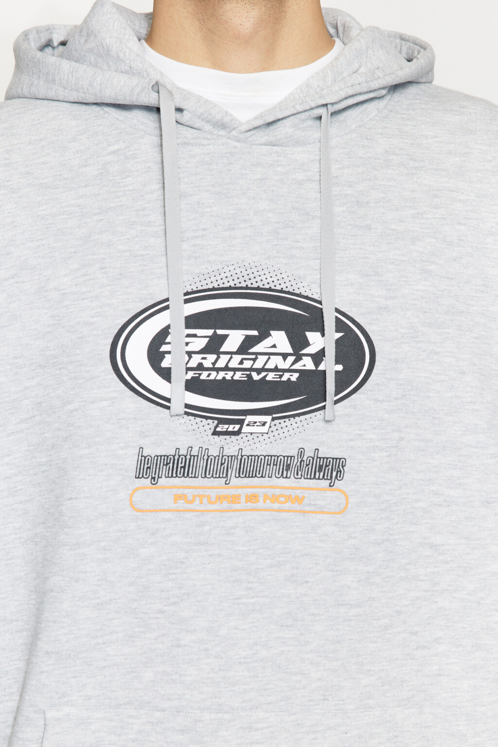 Худи oversize утепленная с принтом - цвет серый - 6