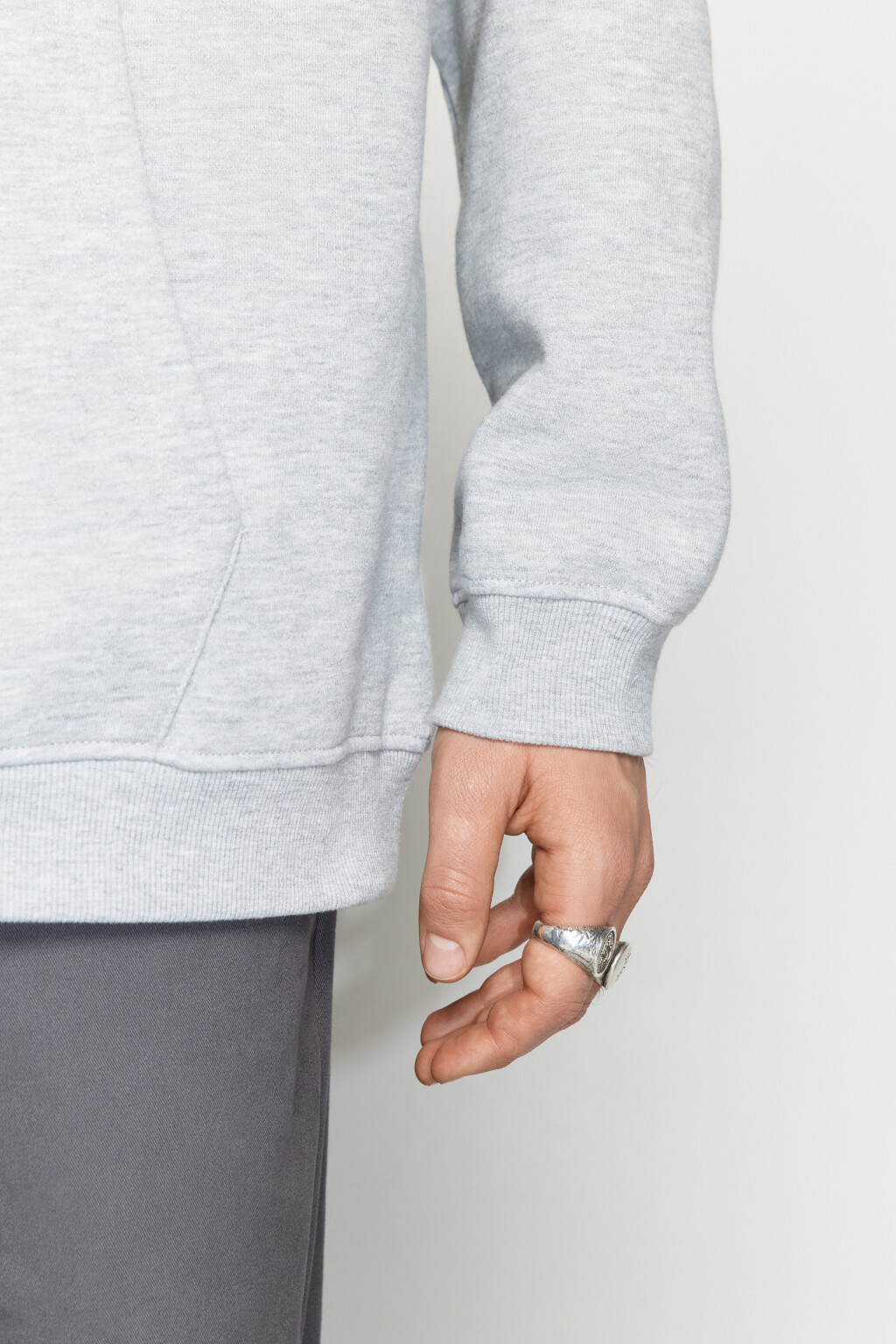 Худи oversize утепленная с принтом - цвет серый - 7