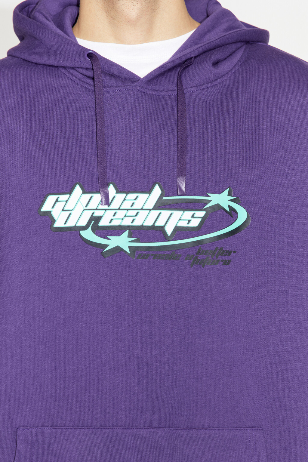 Худи oversize утепленная с принтом - цвет фиолетовый - 6