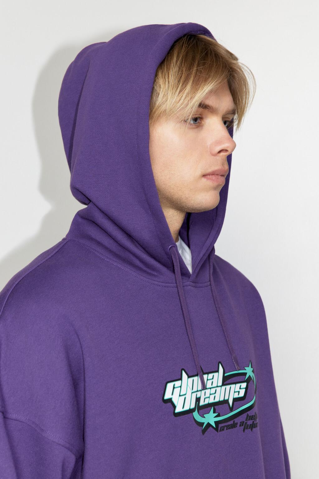 Худи oversize утепленная с принтом - цвет фиолетовый - 9