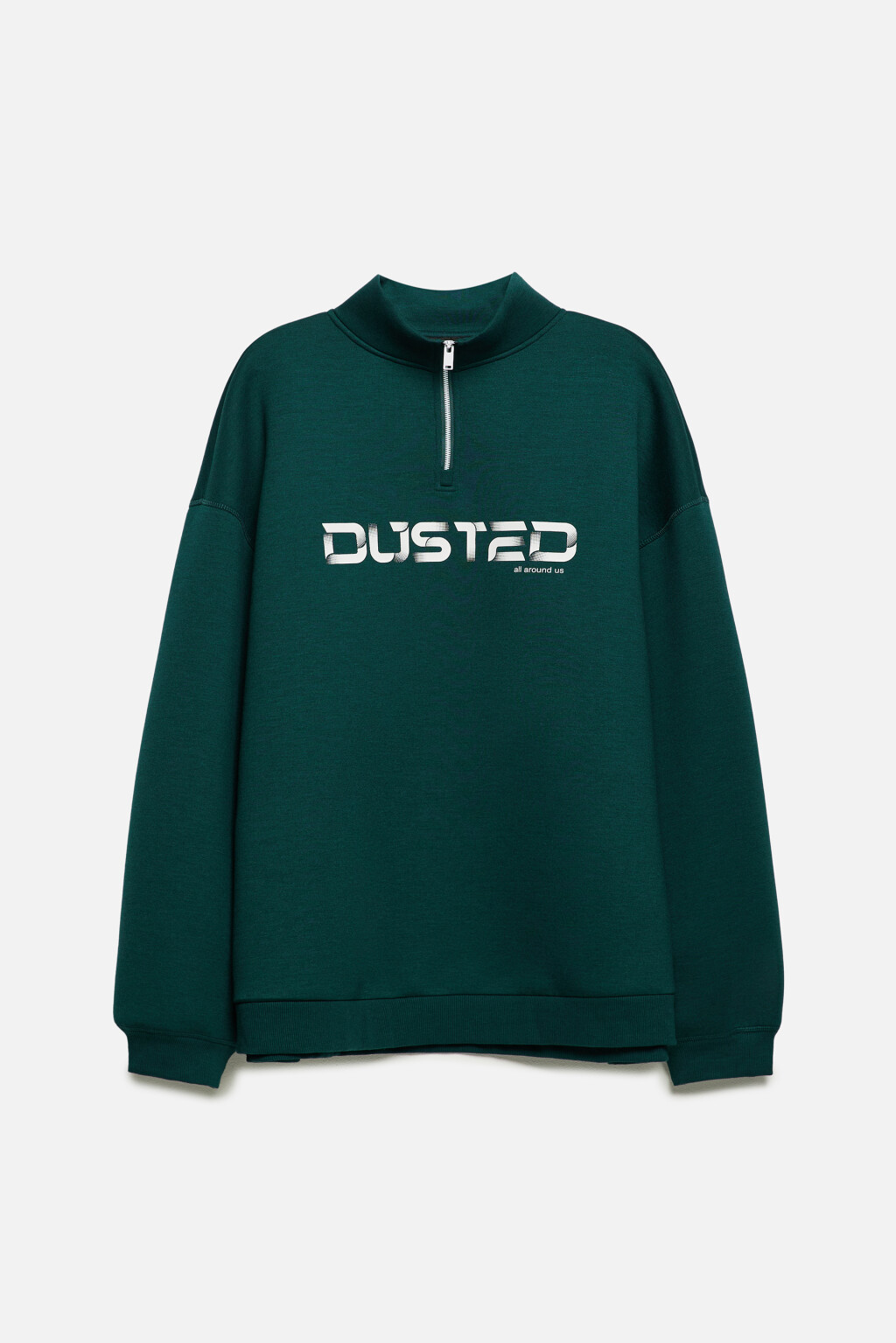 Толстовка oversize с принтом-надписью - цвет зеленый - 8