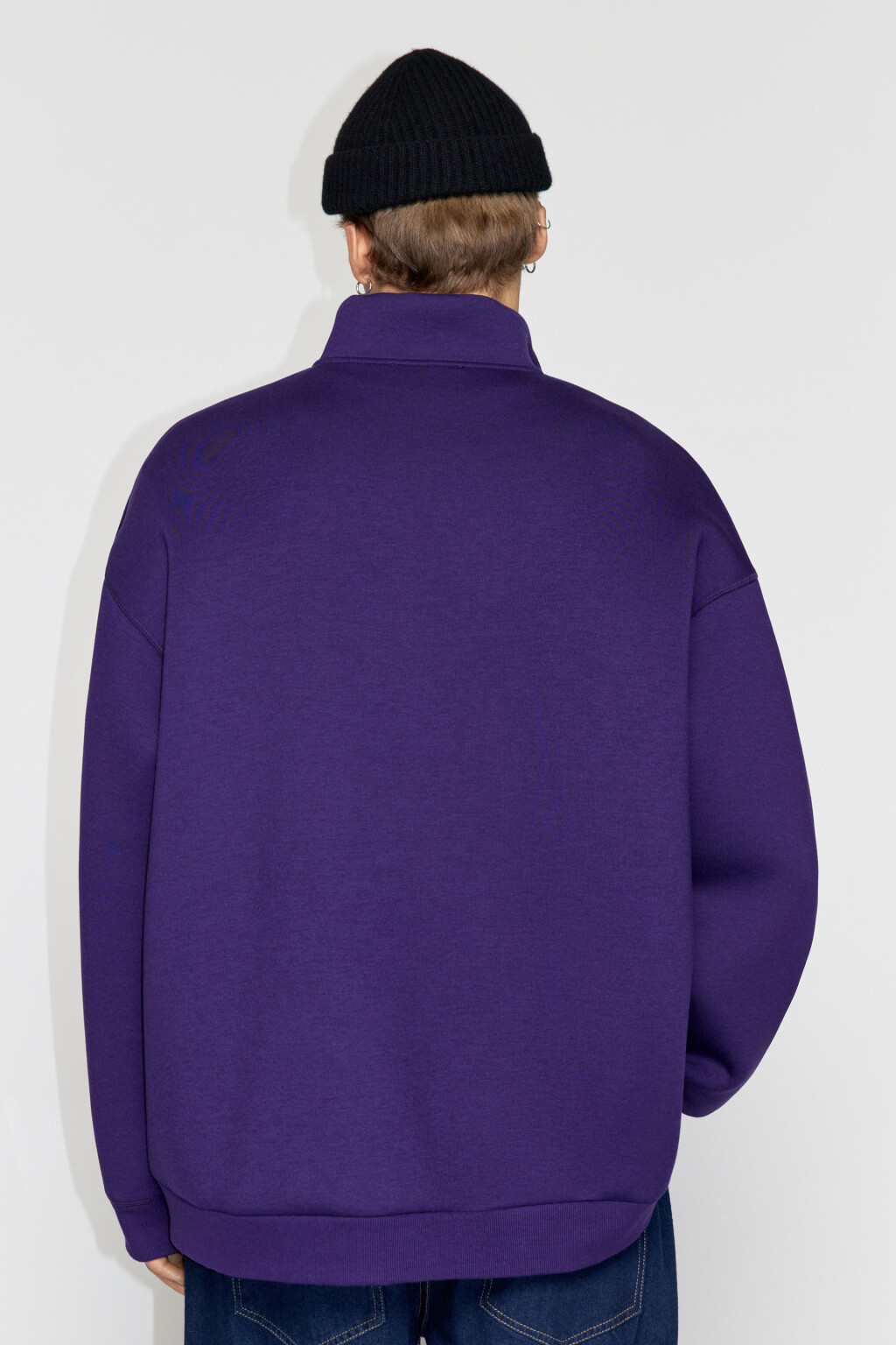 Толстовка oversize с принтом-надписью - цвет фиолетовый - 5