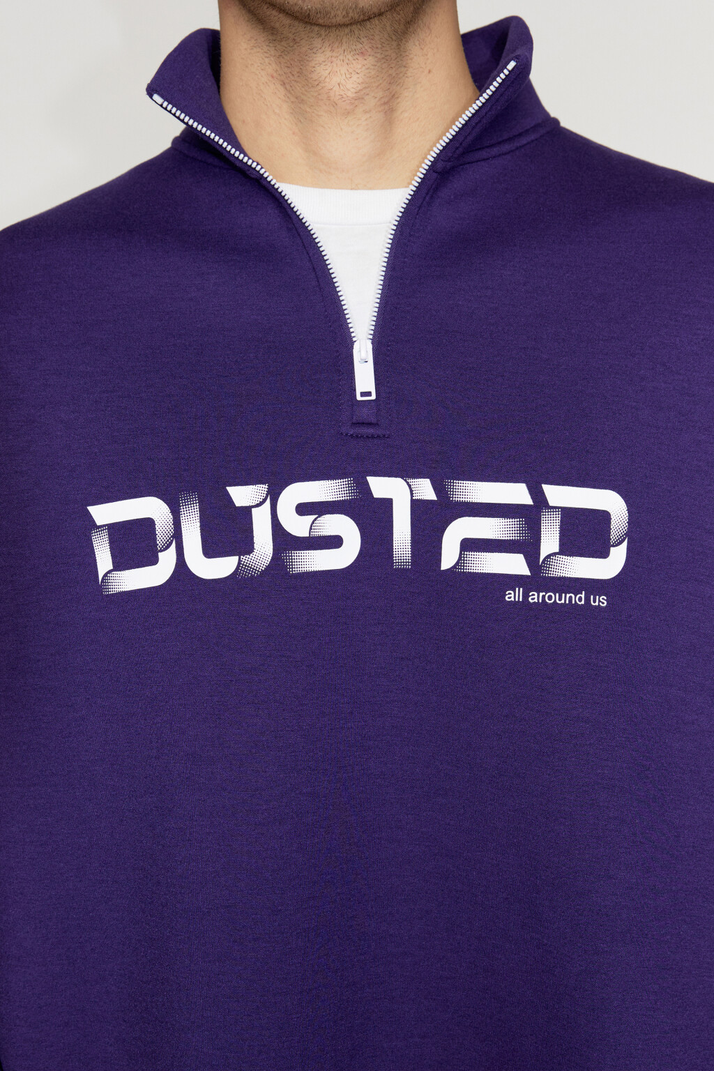Толстовка oversize с принтом-надписью - цвет фиолетовый - 6