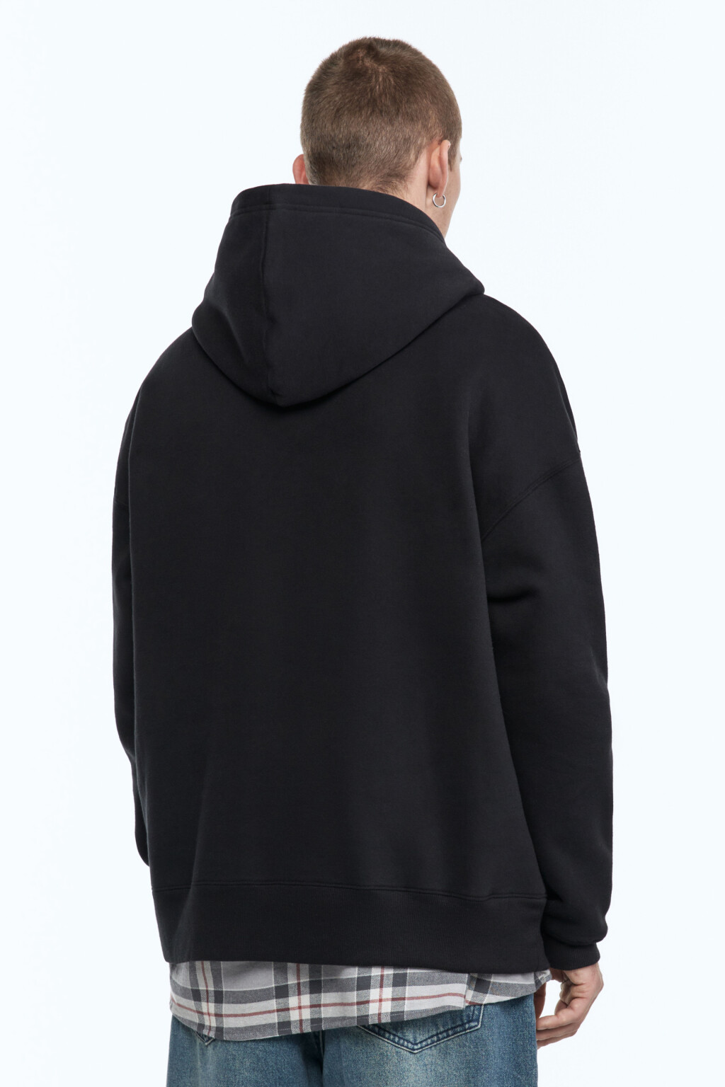 Худи oversize утепленная с капюшоном - цвет черный - 5