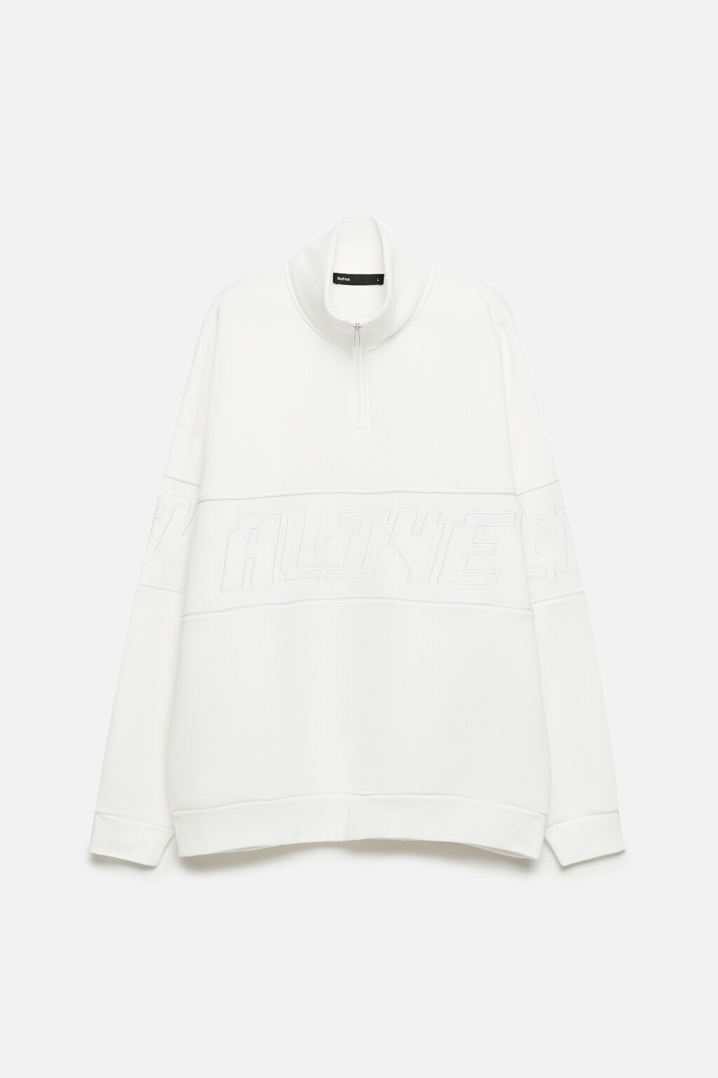 Толстовка oversize с воротником и принтом - цвет белый - 9