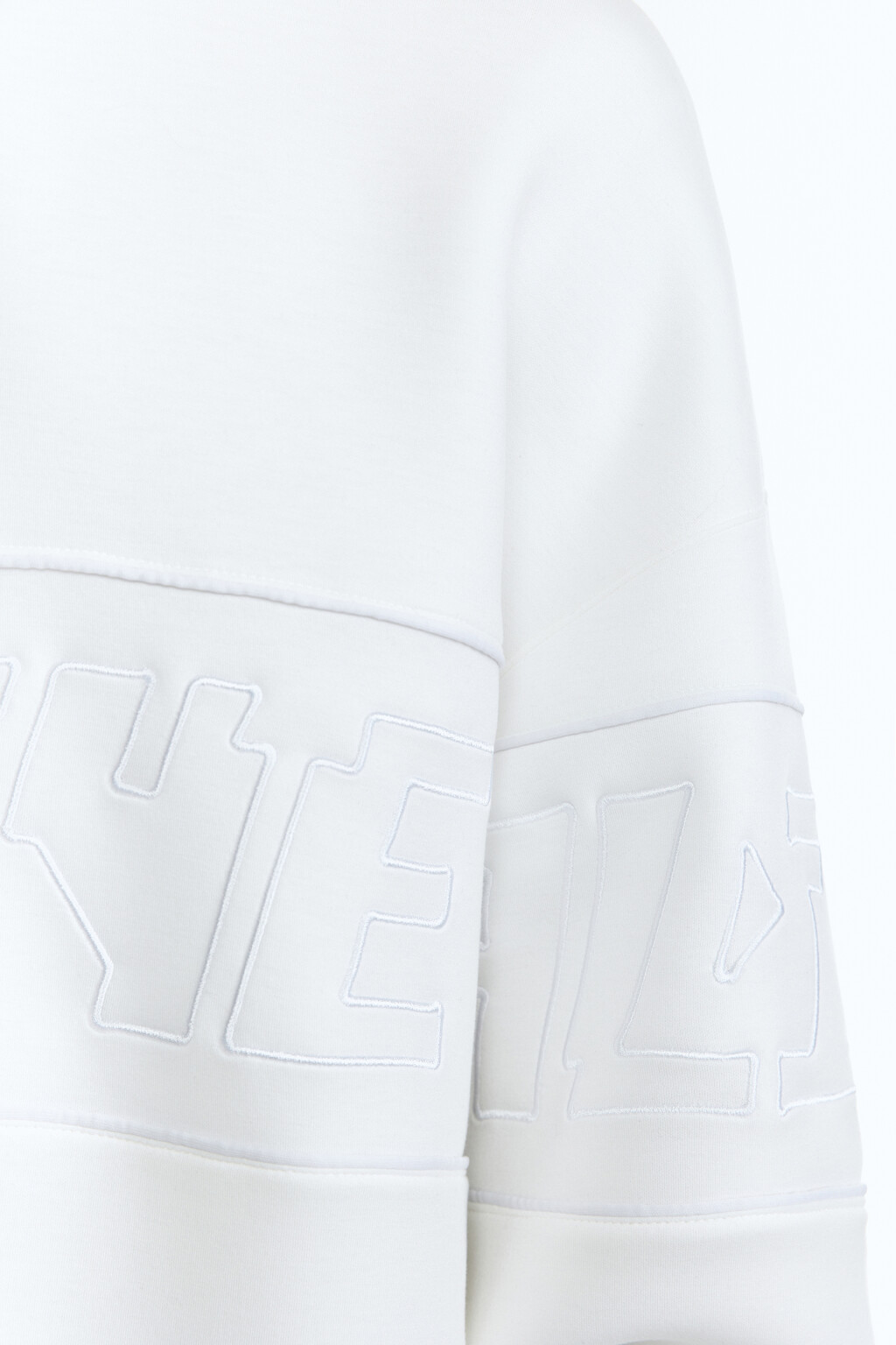 Толстовка oversize с воротником и принтом - цвет белый - 7